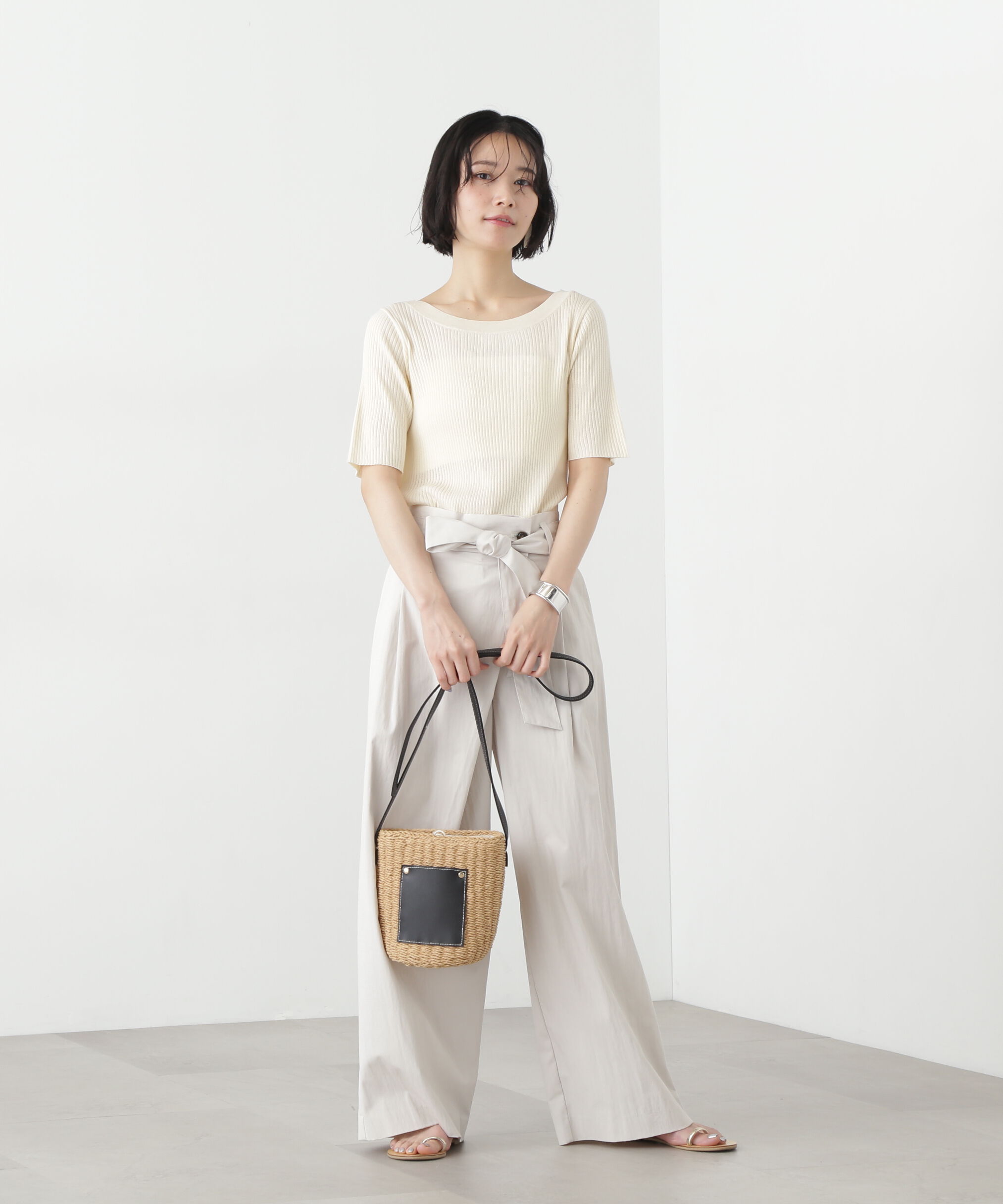  「前後2way半袖ニット」|ニット・セーター|