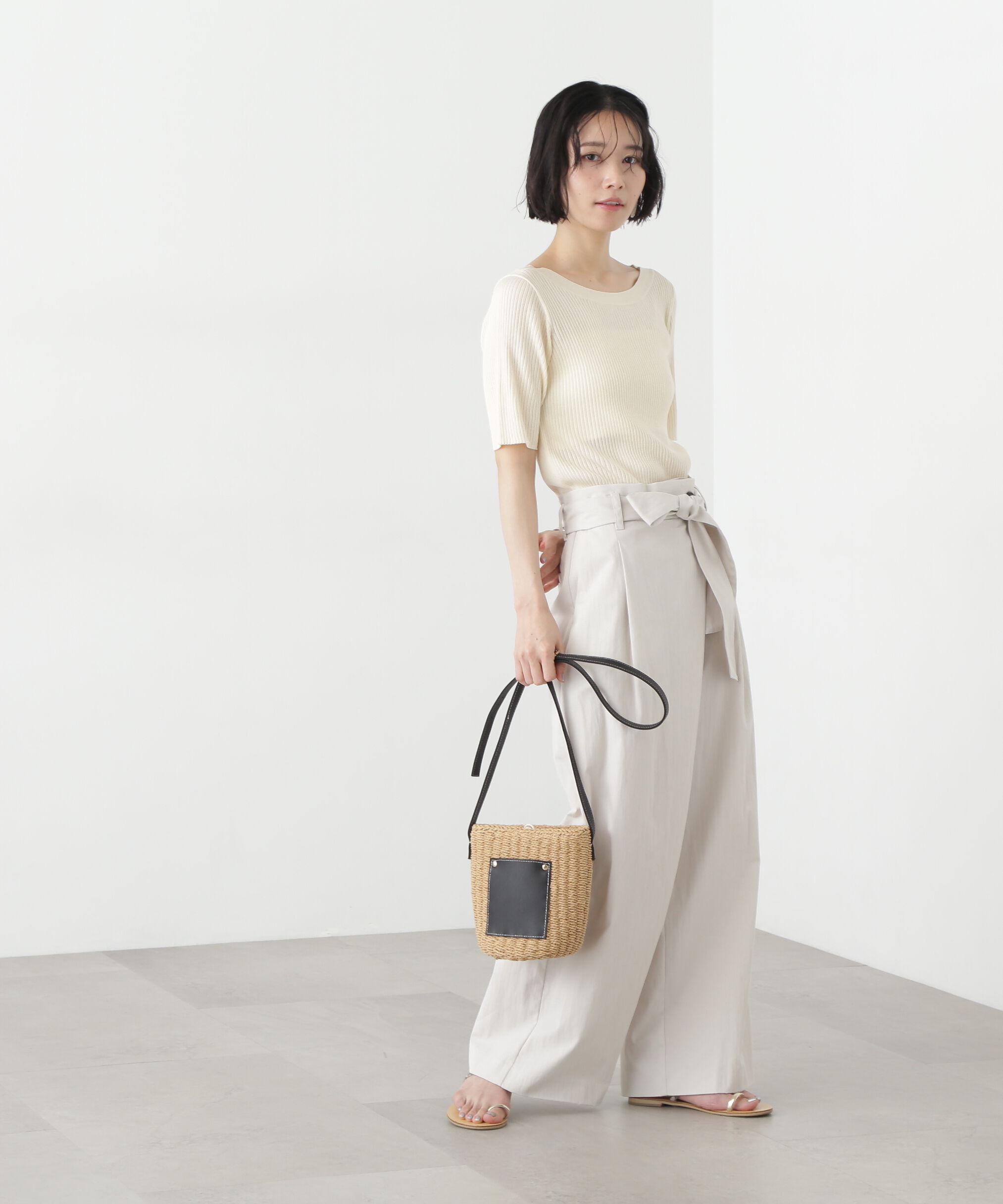  「前後2way半袖ニット」|ニット・セーター|