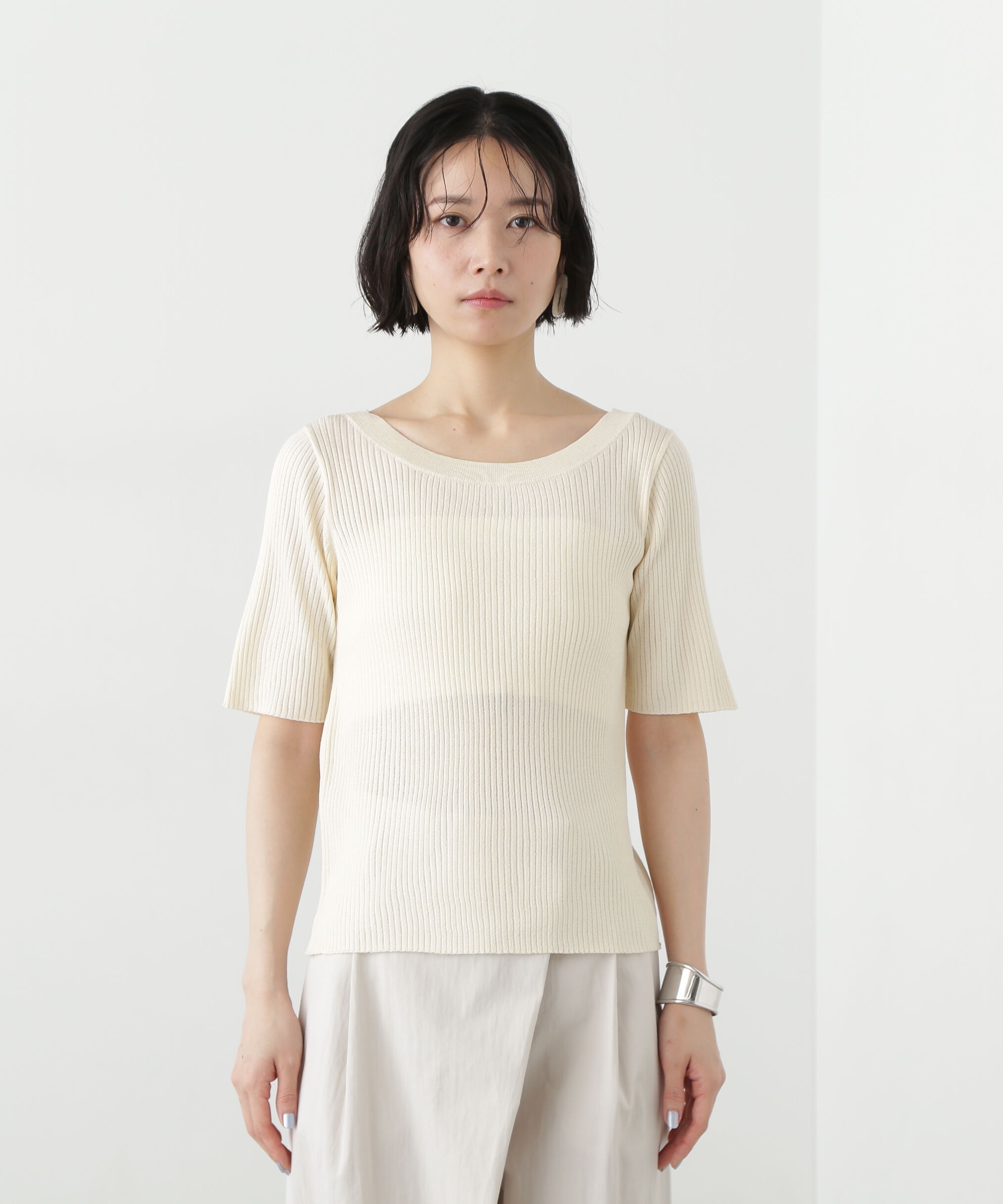  「前後2way半袖ニット」|ニット・セーター|