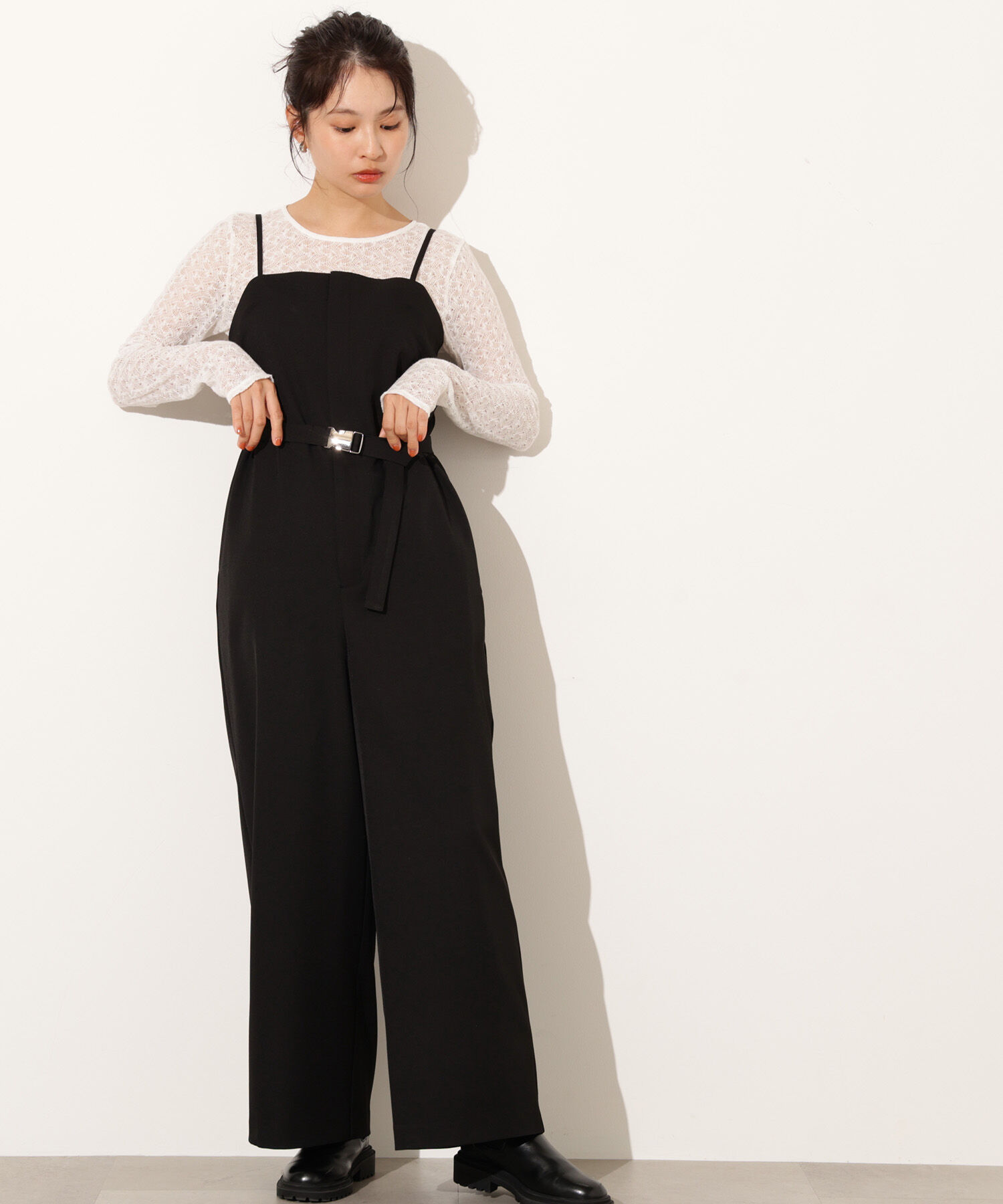  「ベルト付きベアオールインワン」|ワンピース|