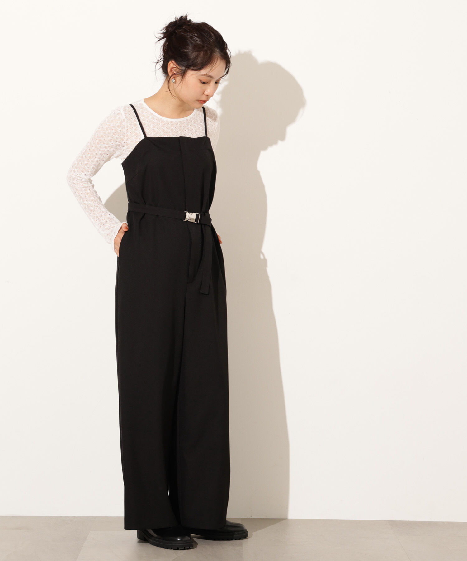  「ベルト付きベアオールインワン」|ワンピース|