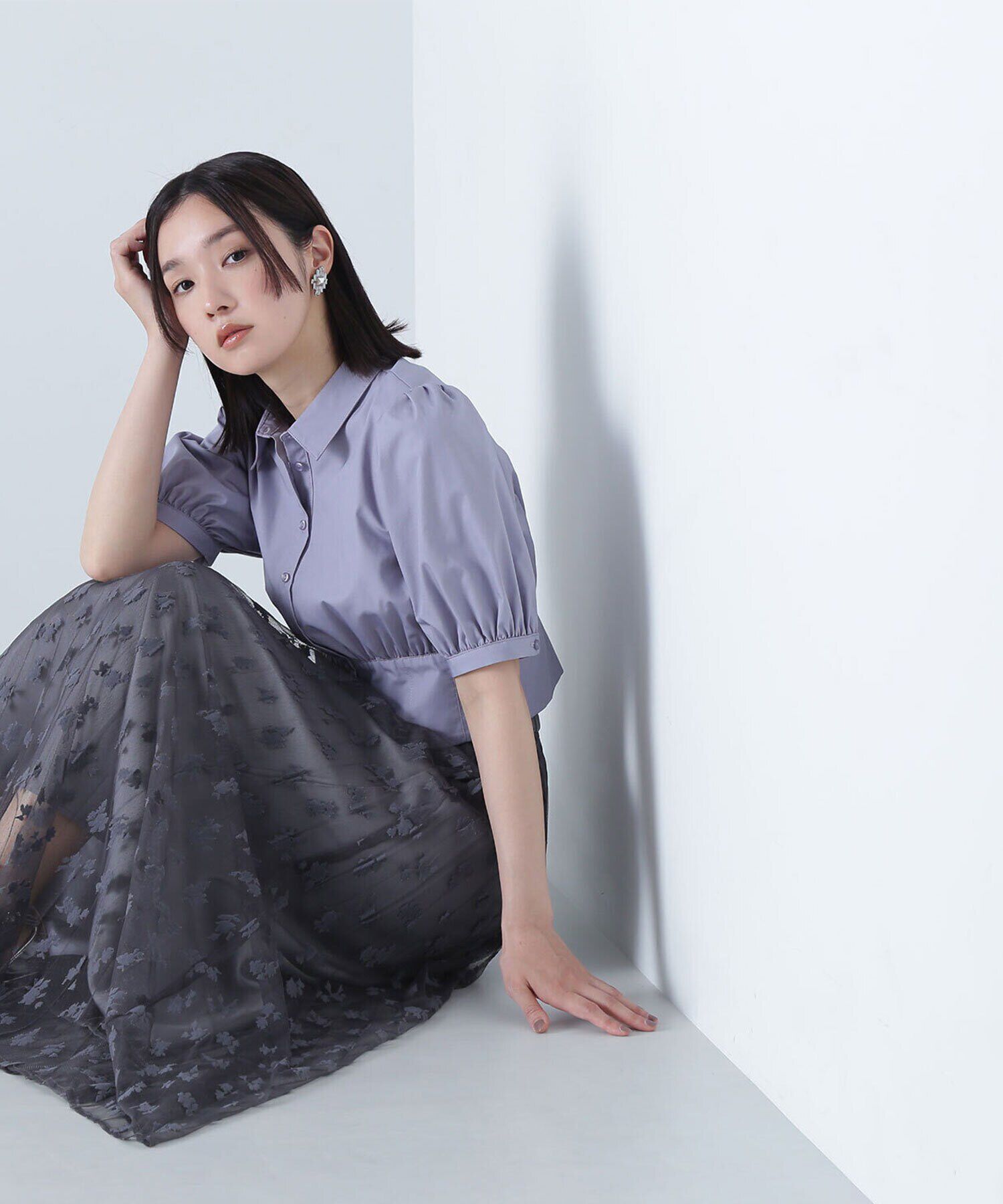  「シャツカラーコルセットブラウス」|シャツ・ブラウス|