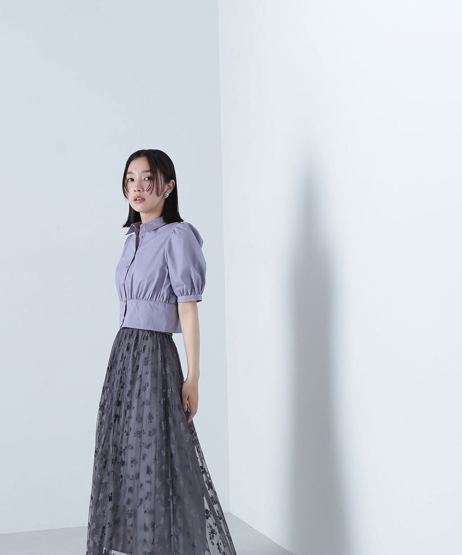  「シャツカラーコルセットブラウス」|シャツ・ブラウス|