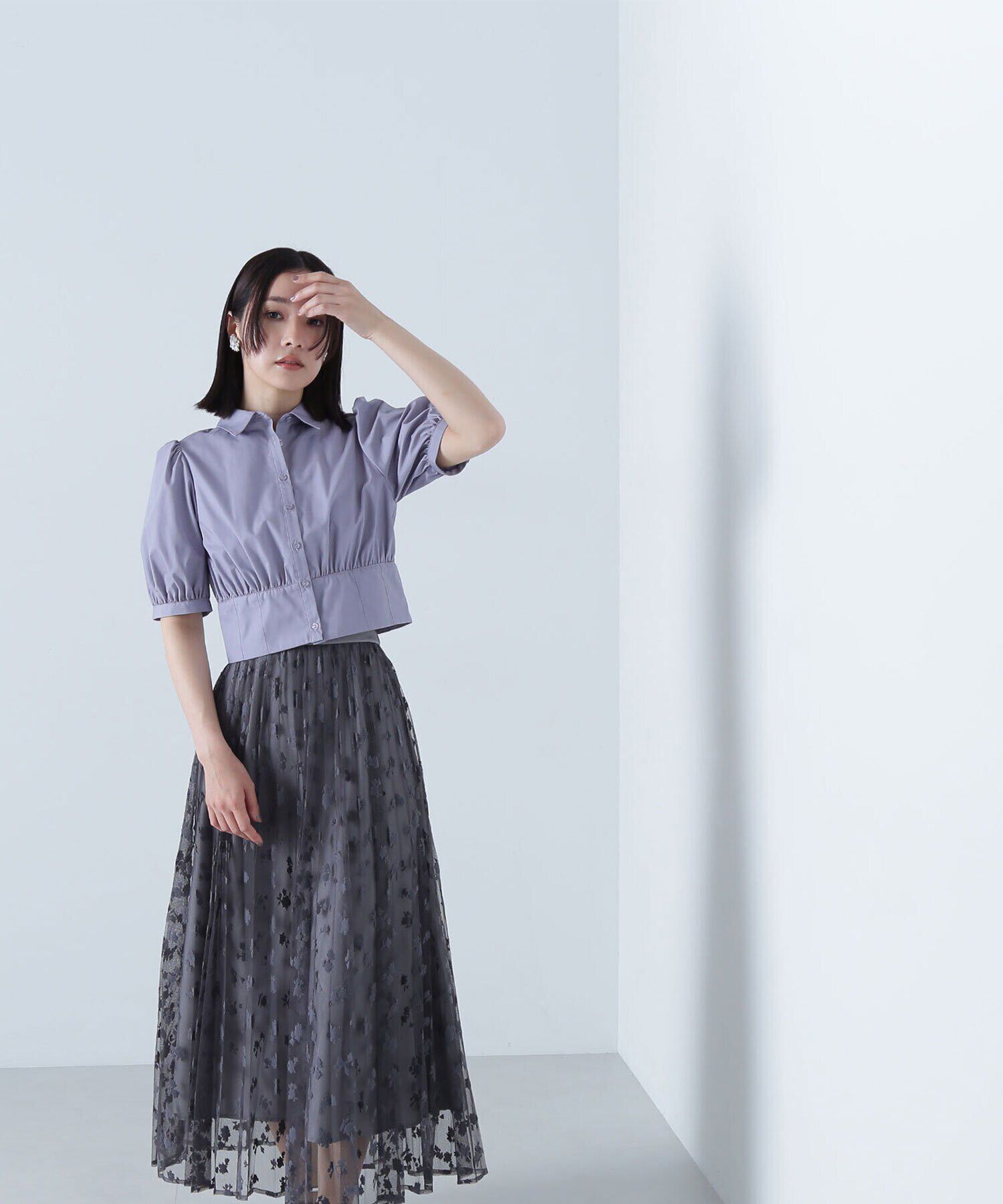  「シャツカラーコルセットブラウス」|シャツ・ブラウス|