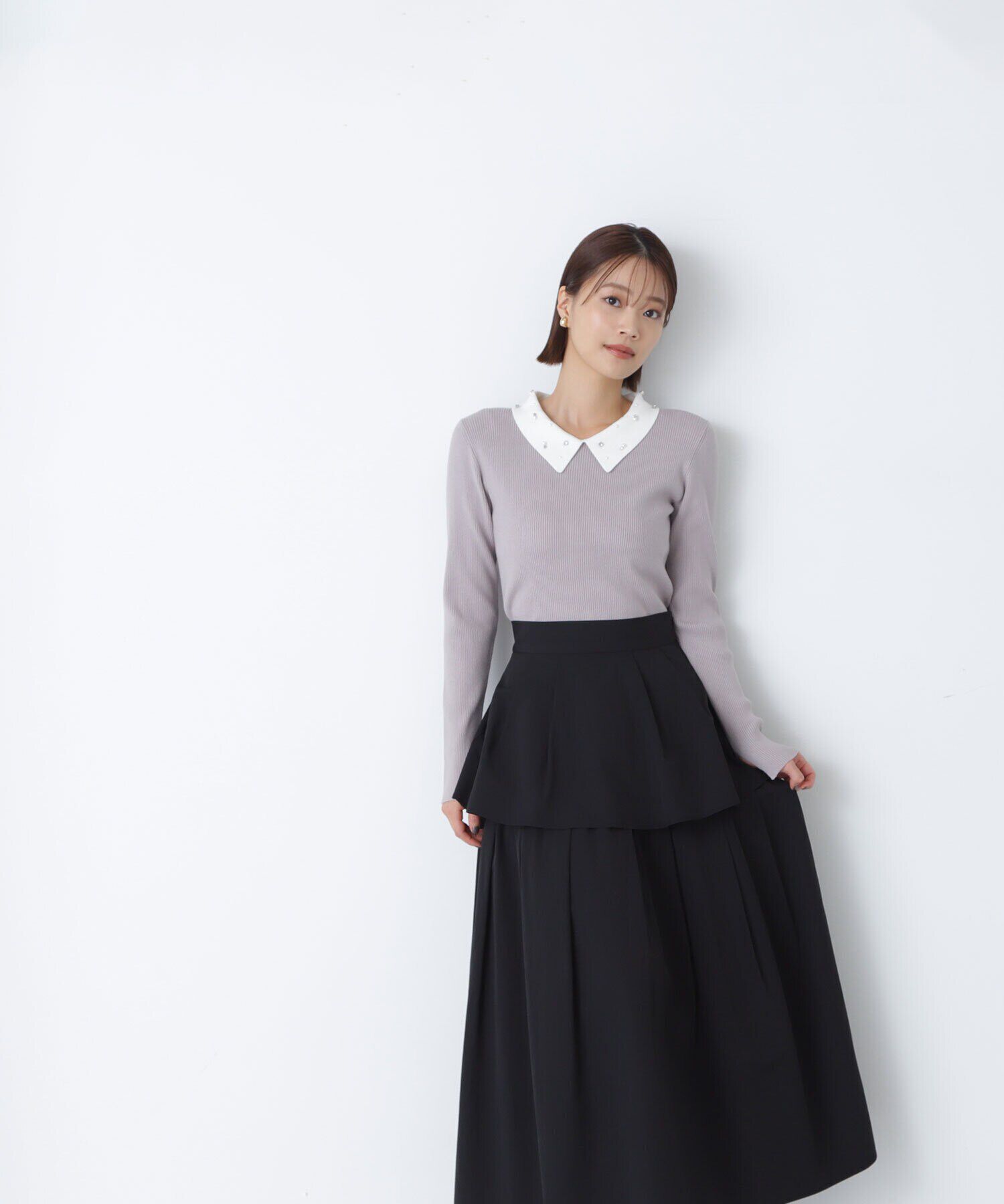  「ビジューパールカラーニット　24AW」|ニット・セーター|