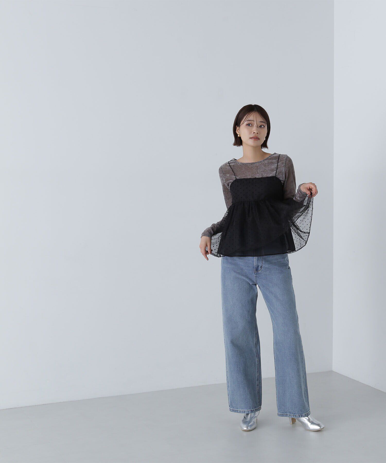  「ドットシアーキャミソール」|シャツ・ブラウス|