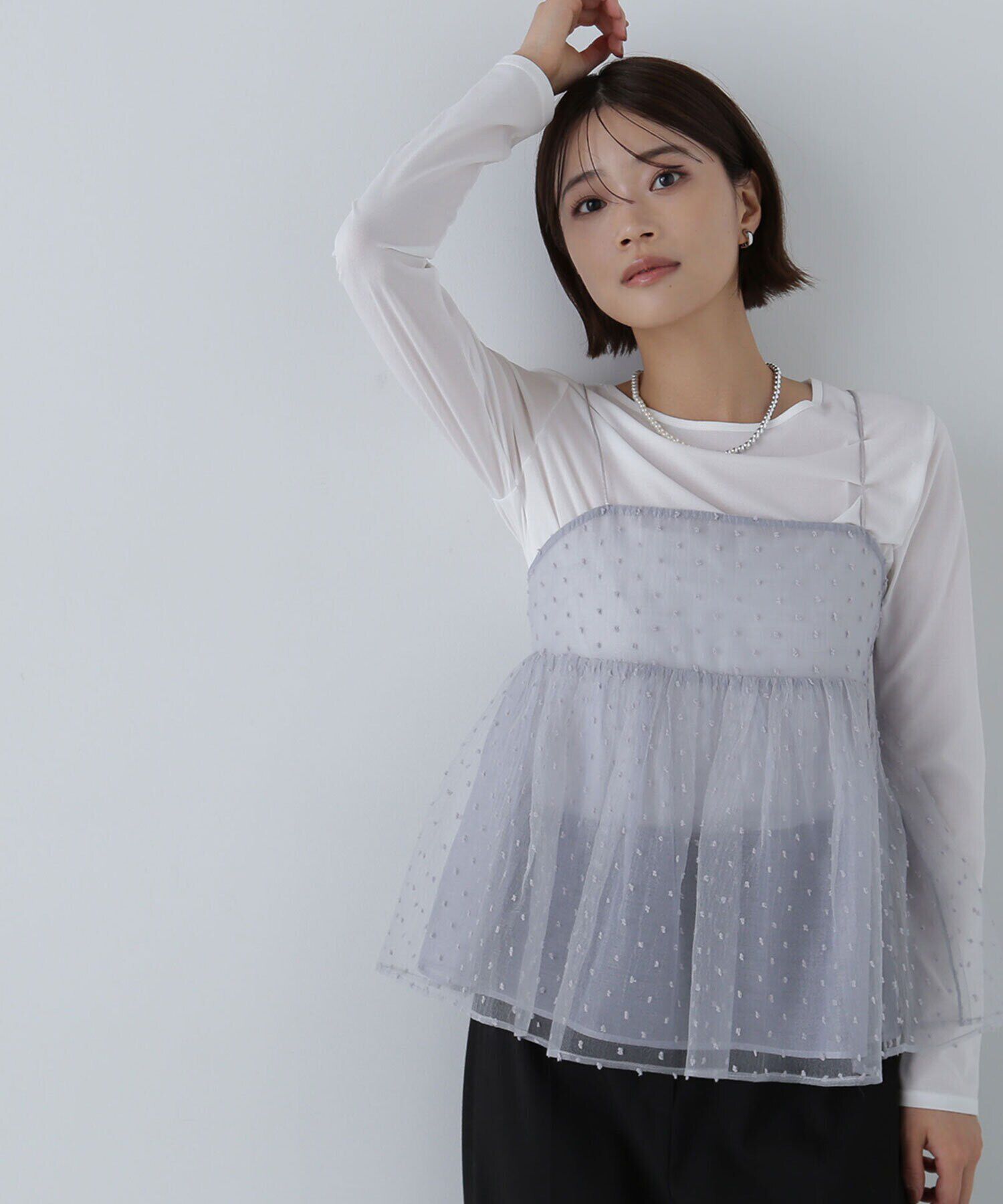  「ドットシアーキャミソール」|シャツ・ブラウス|