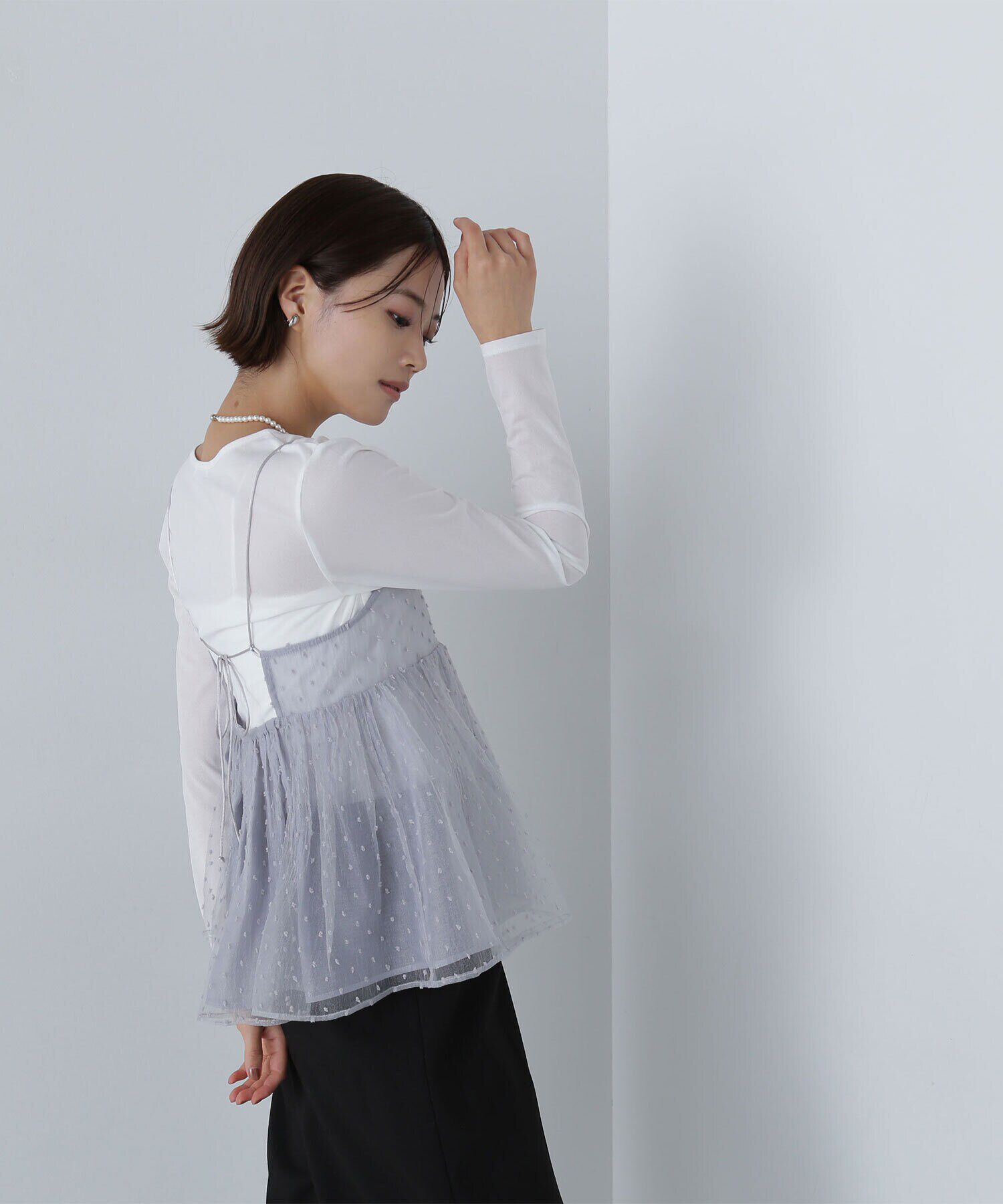  「ドットシアーキャミソール」|シャツ・ブラウス|