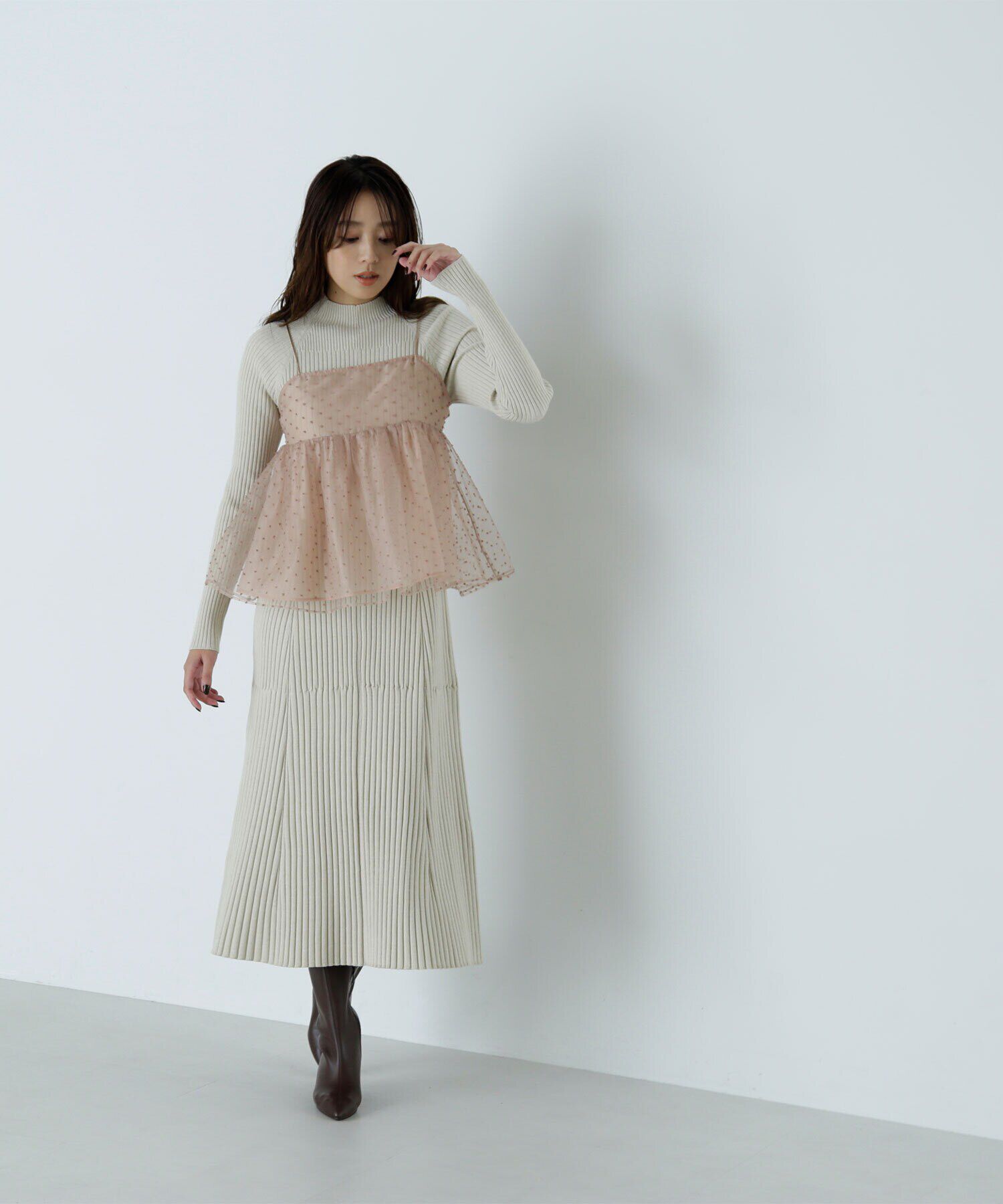  「ドットシアーキャミソール」|シャツ・ブラウス|