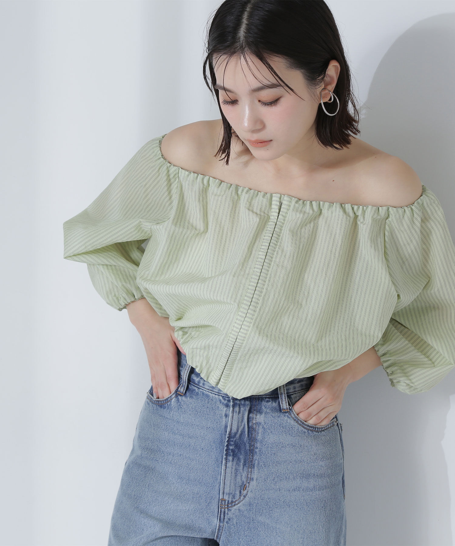  「ホックディテールオフショルブラウス」|シャツ・ブラウス|