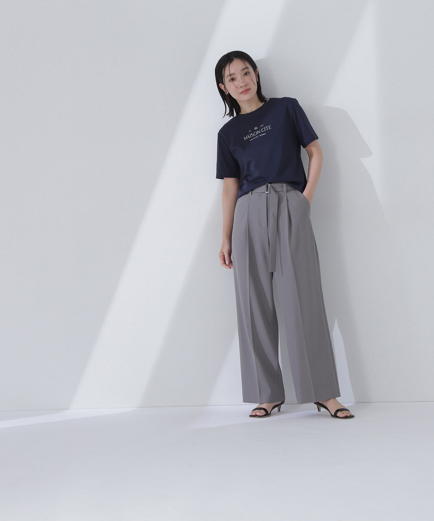  「スクエアバックルベルテッドパンツ」|その他|