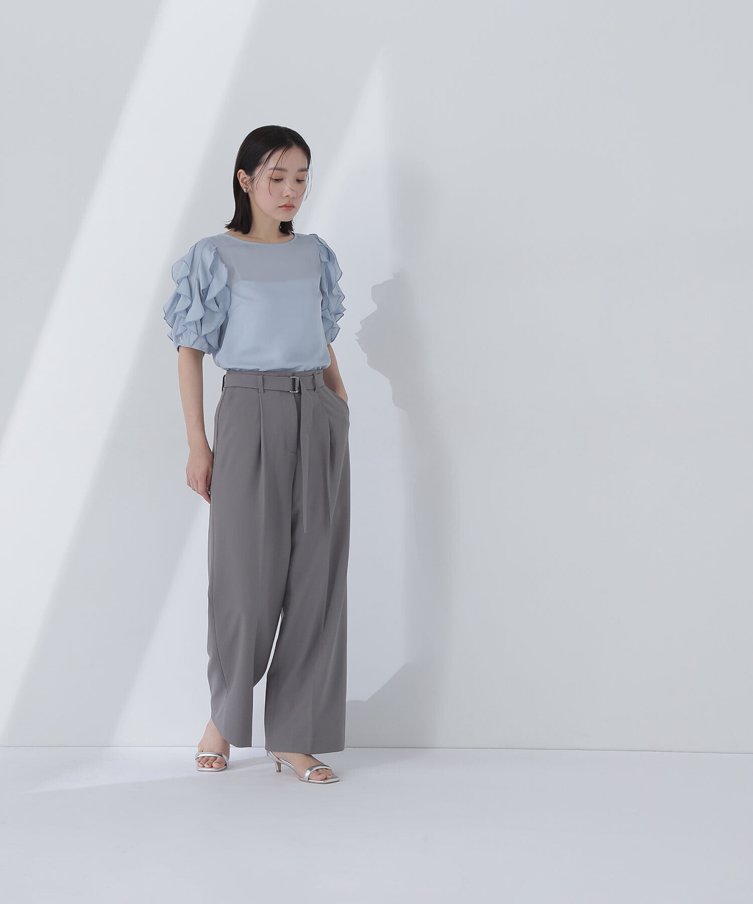  「スクエアバックルベルテッドパンツ」|その他|