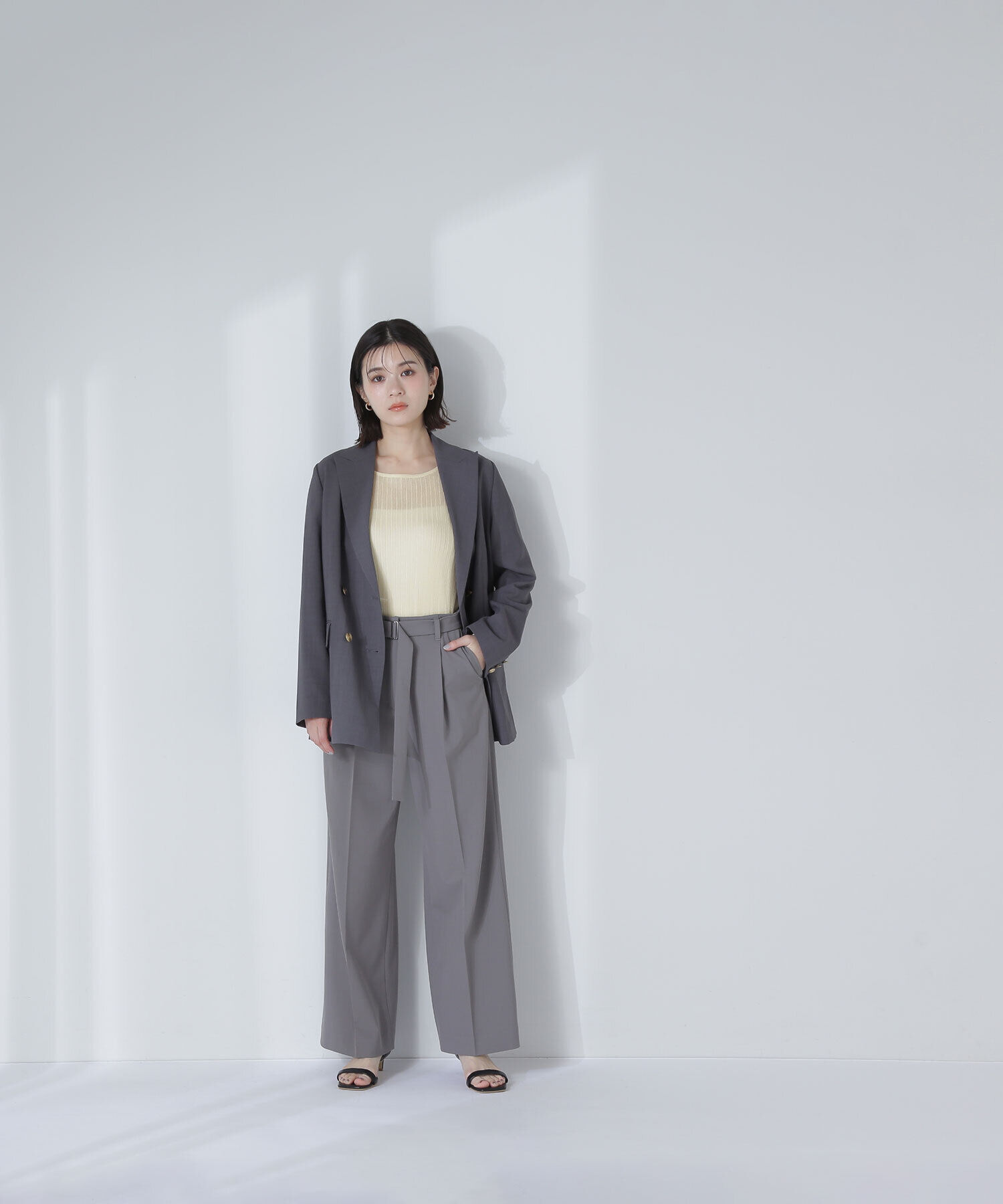  「スクエアバックルベルテッドパンツ」|その他|