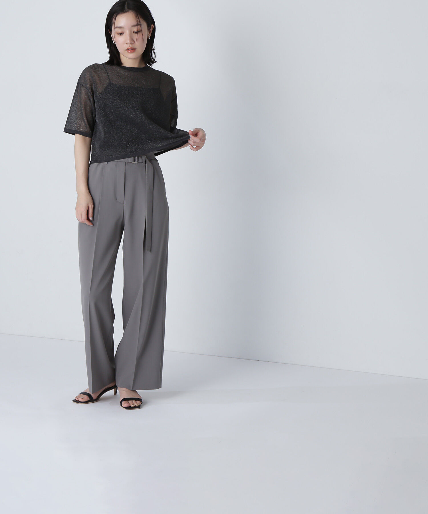  「スクエアバックルベルテッドパンツ」|その他|