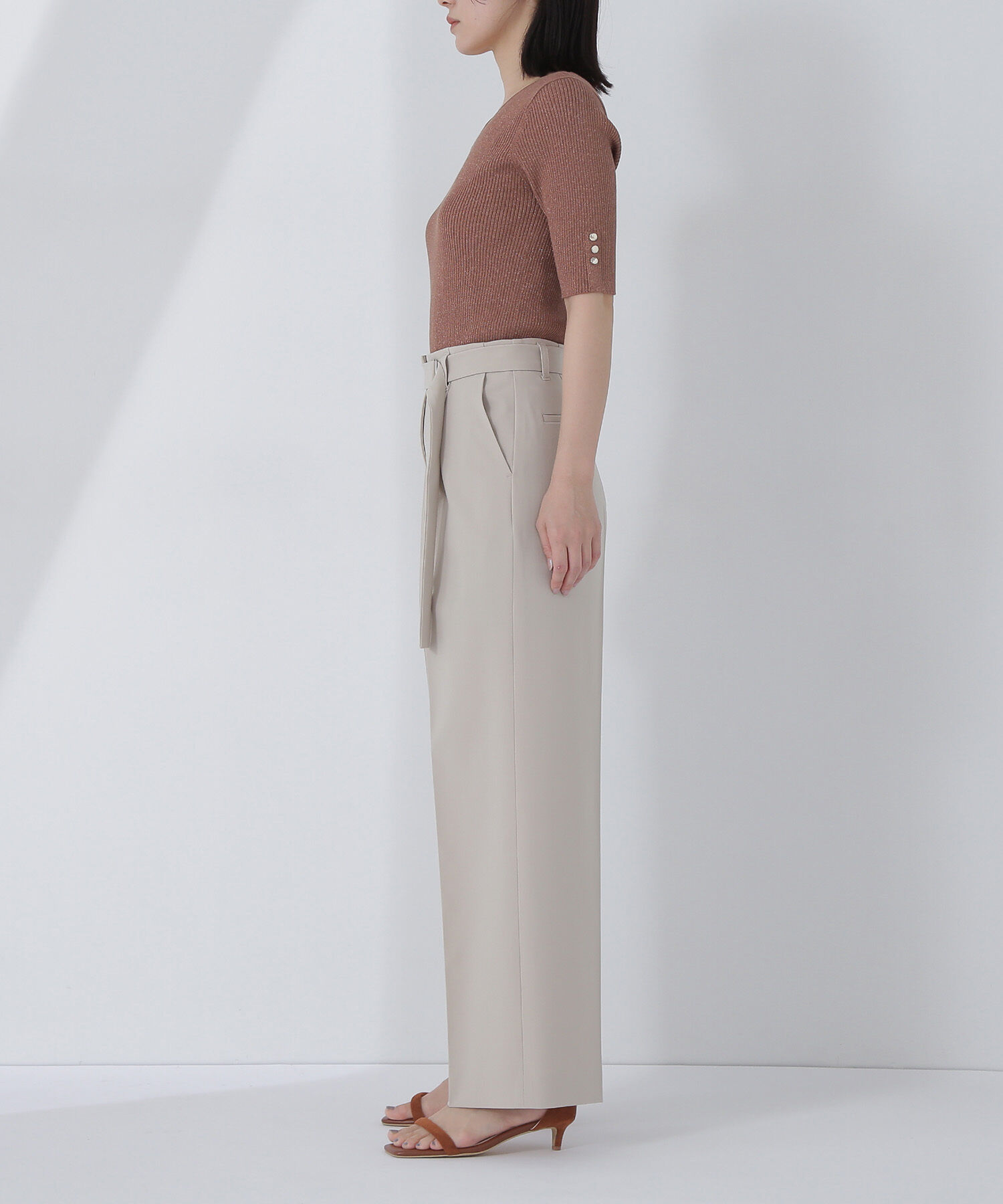  「スクエアバックルベルテッドパンツ」|その他|