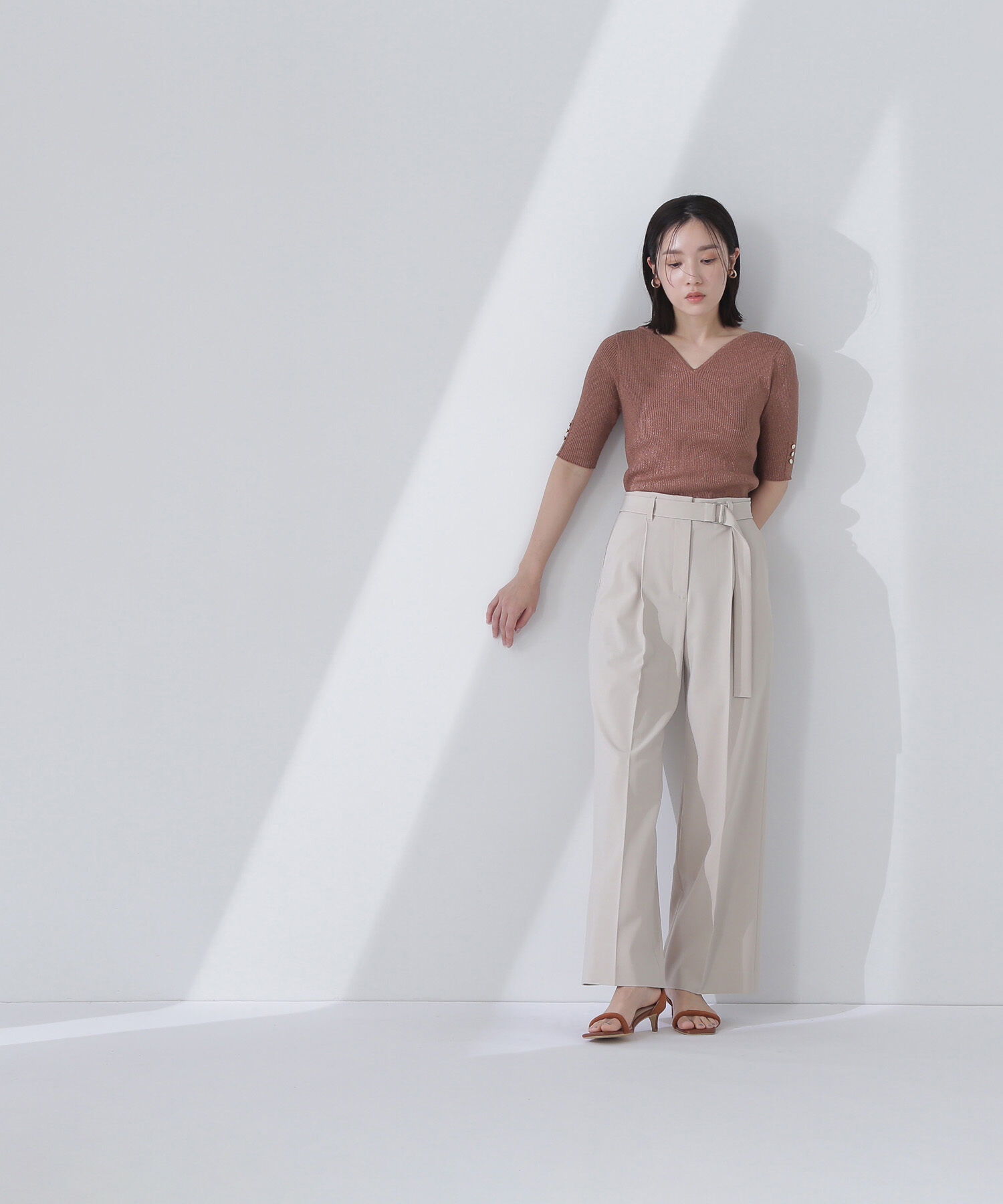  「スクエアバックルベルテッドパンツ」|その他|