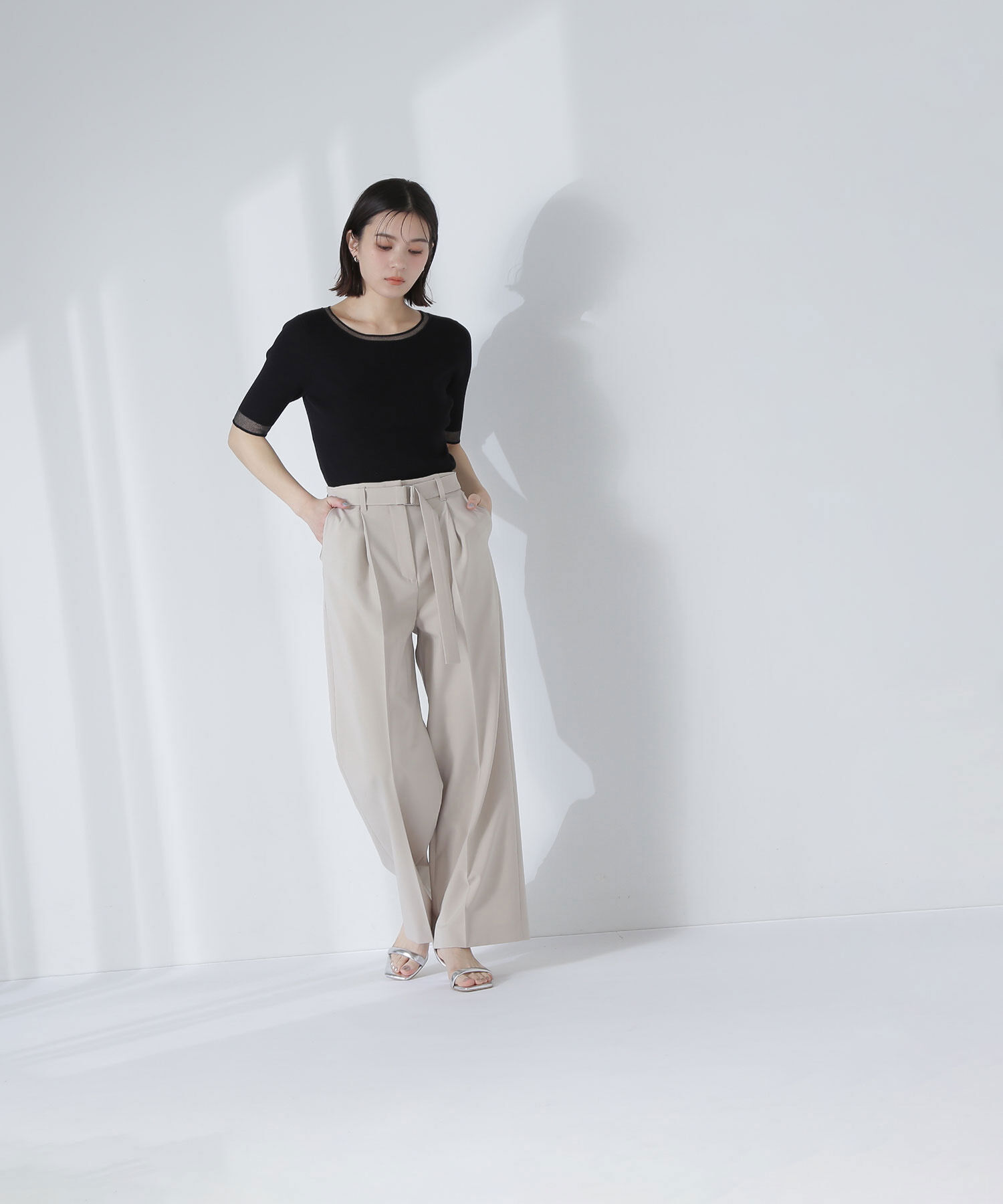  「スクエアバックルベルテッドパンツ」|その他|