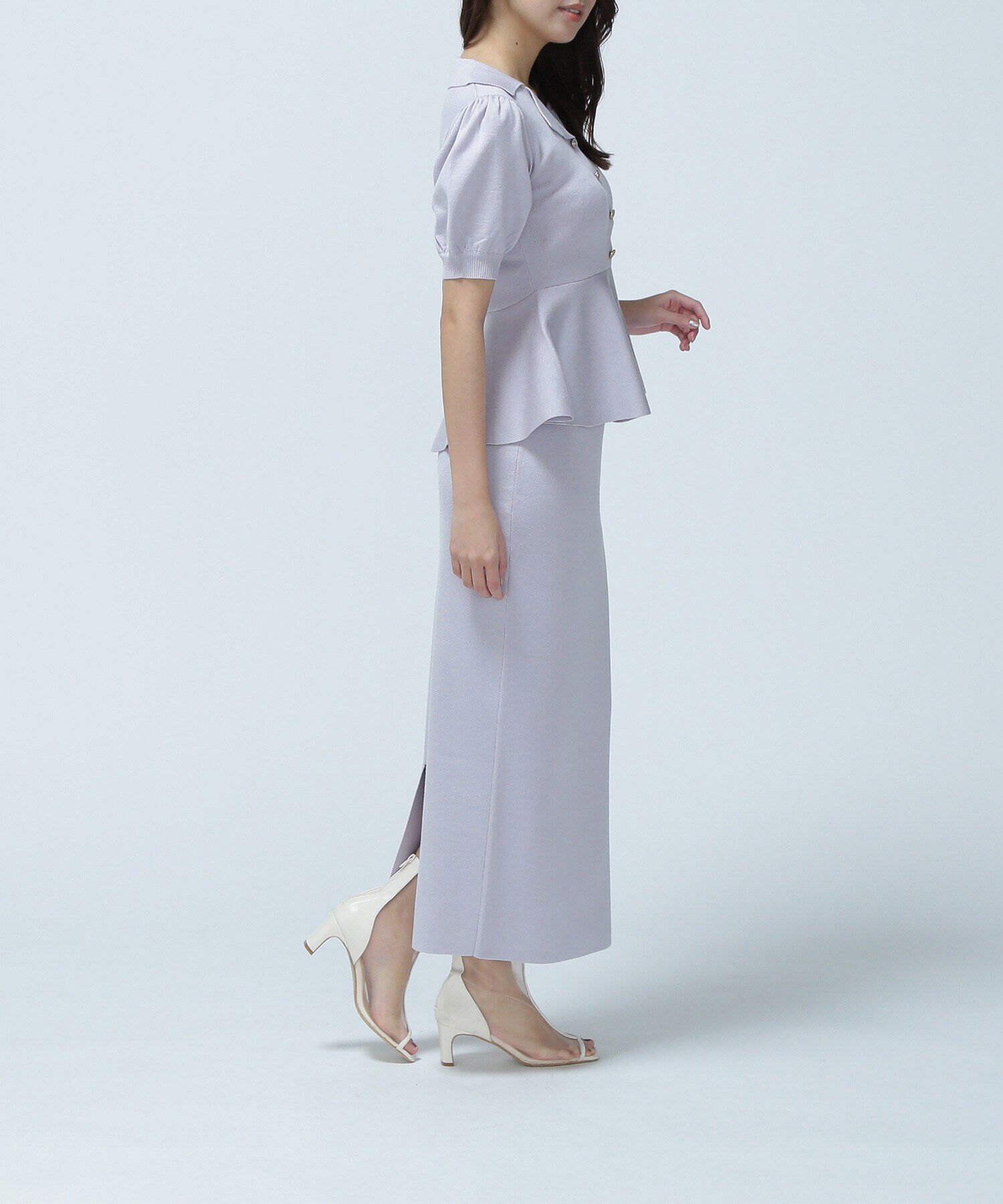  「ペプラムニット＆スカートセット」|ワンピース|