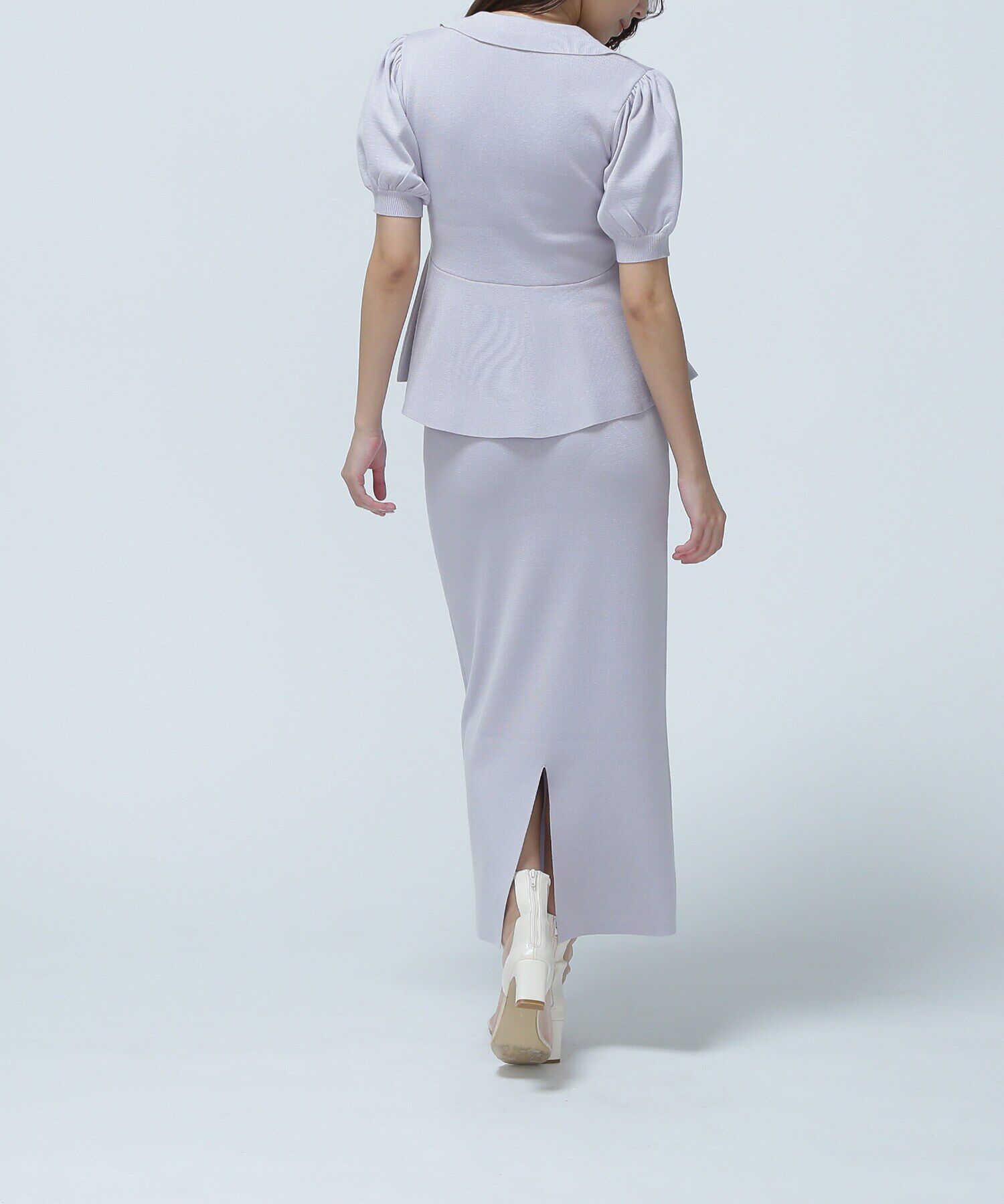  「ペプラムニット＆スカートセット」|ワンピース|