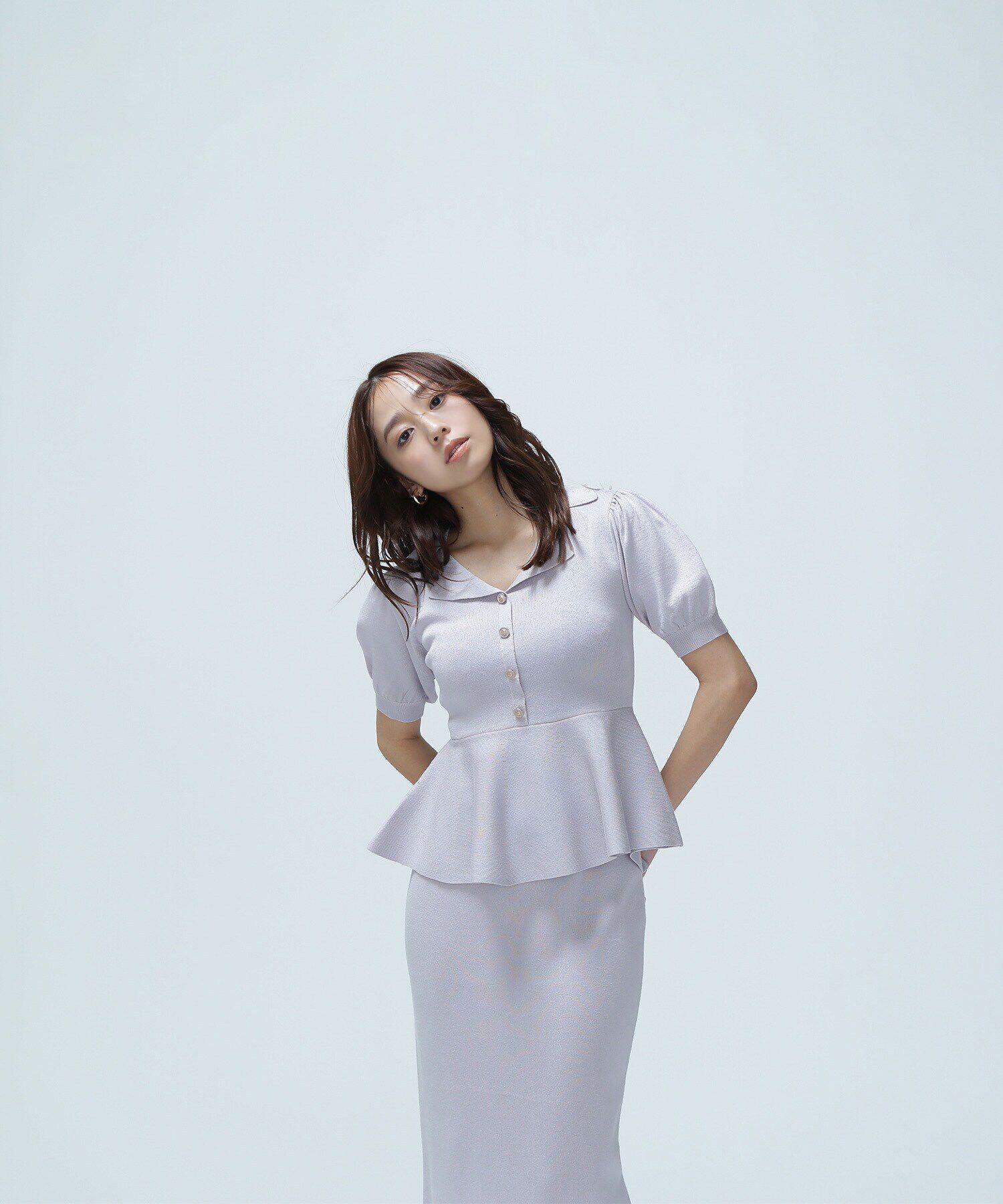  「ペプラムニット＆スカートセット」|ワンピース|