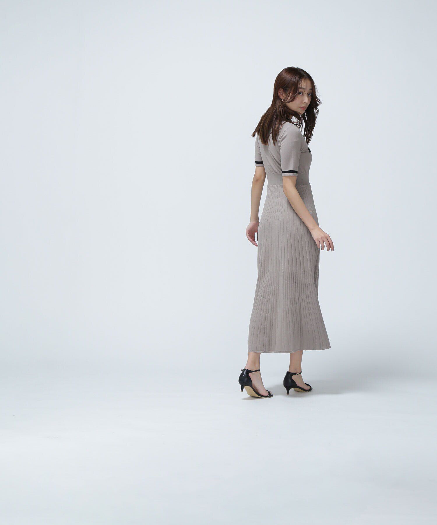  「ポロバイカラーニットワンピース」|ワンピース|