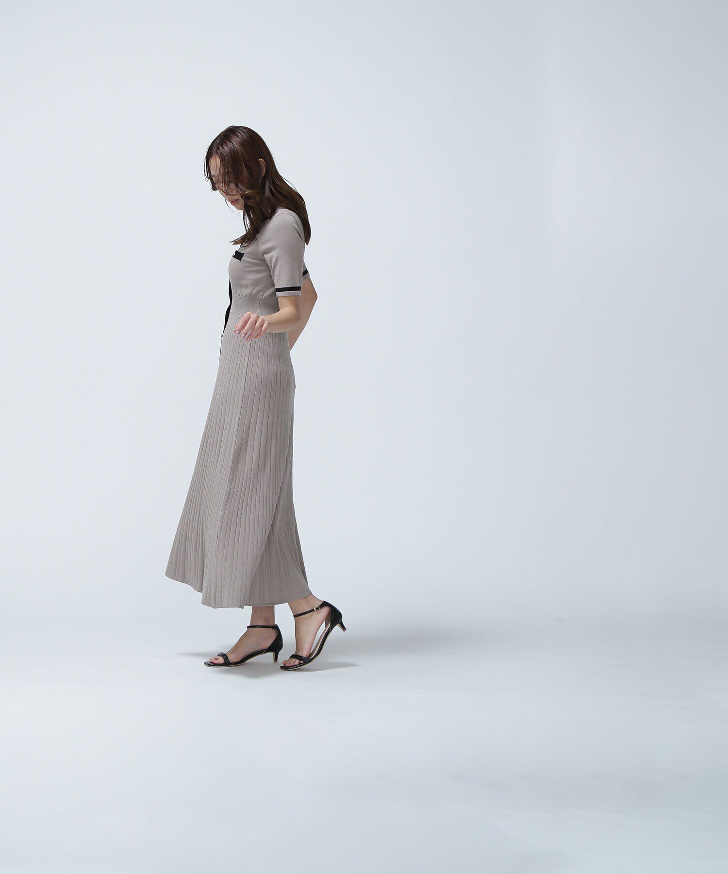  「ポロバイカラーニットワンピース」|ワンピース|