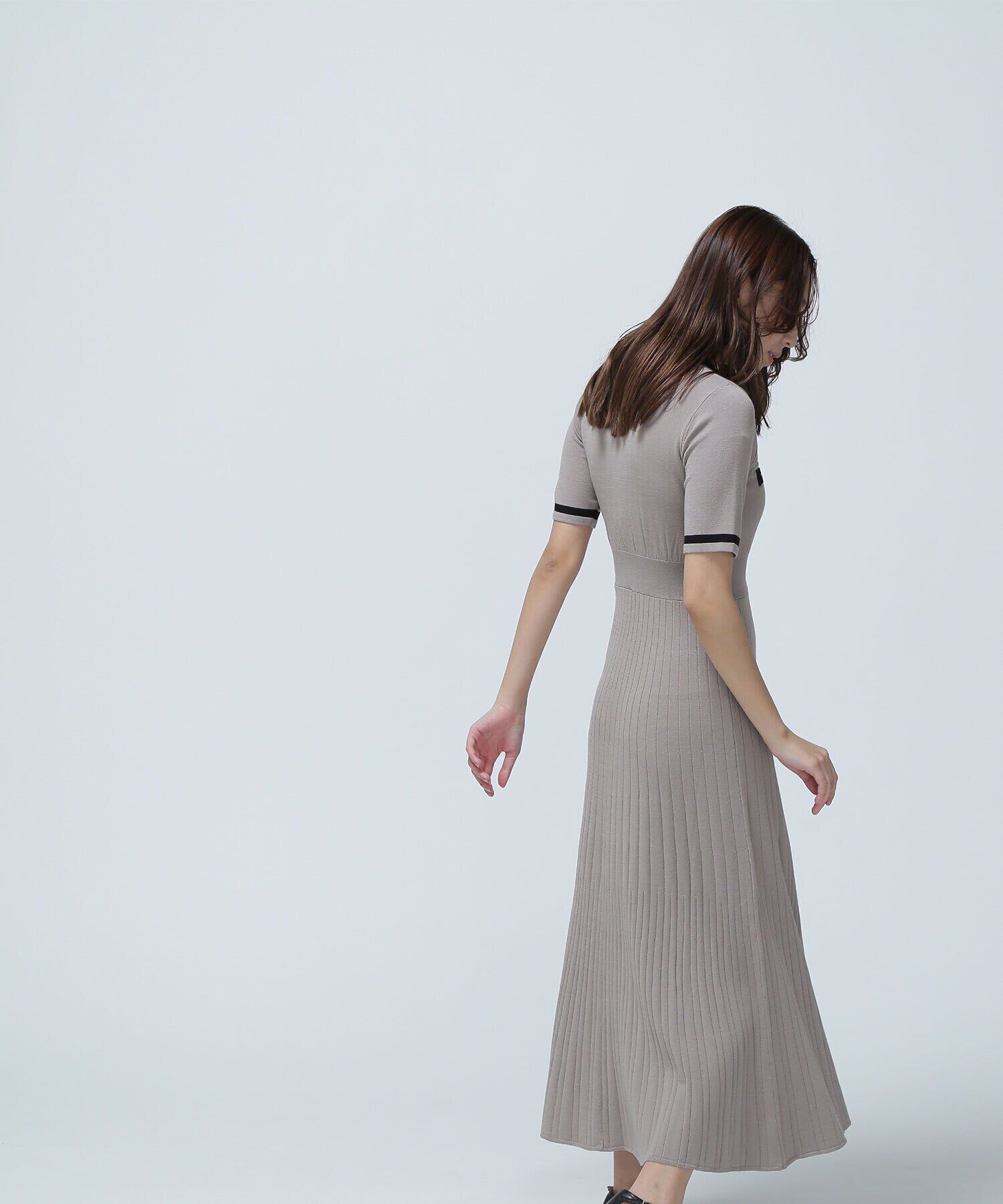  「ポロバイカラーニットワンピース」|ワンピース|