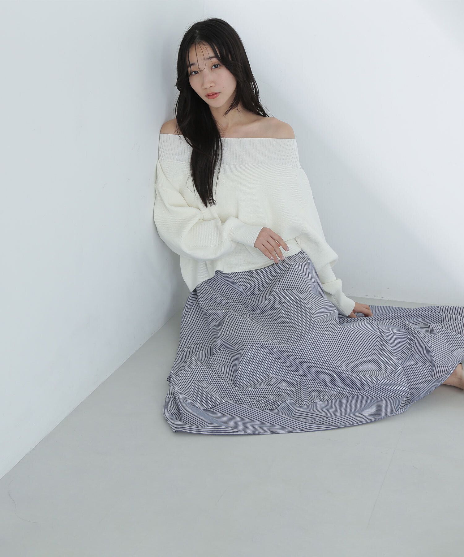  「ストライプフレアスカート」|スカート|