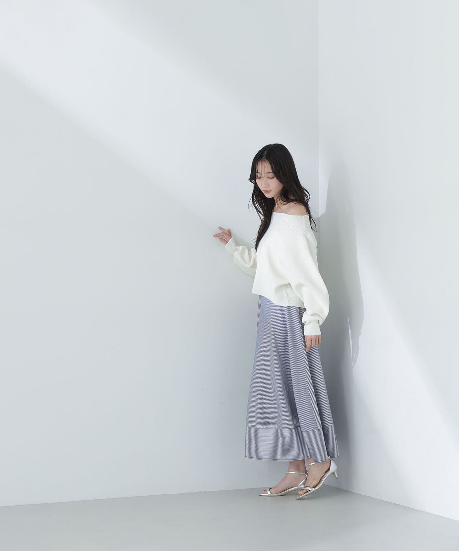  「ストライプフレアスカート」|スカート|