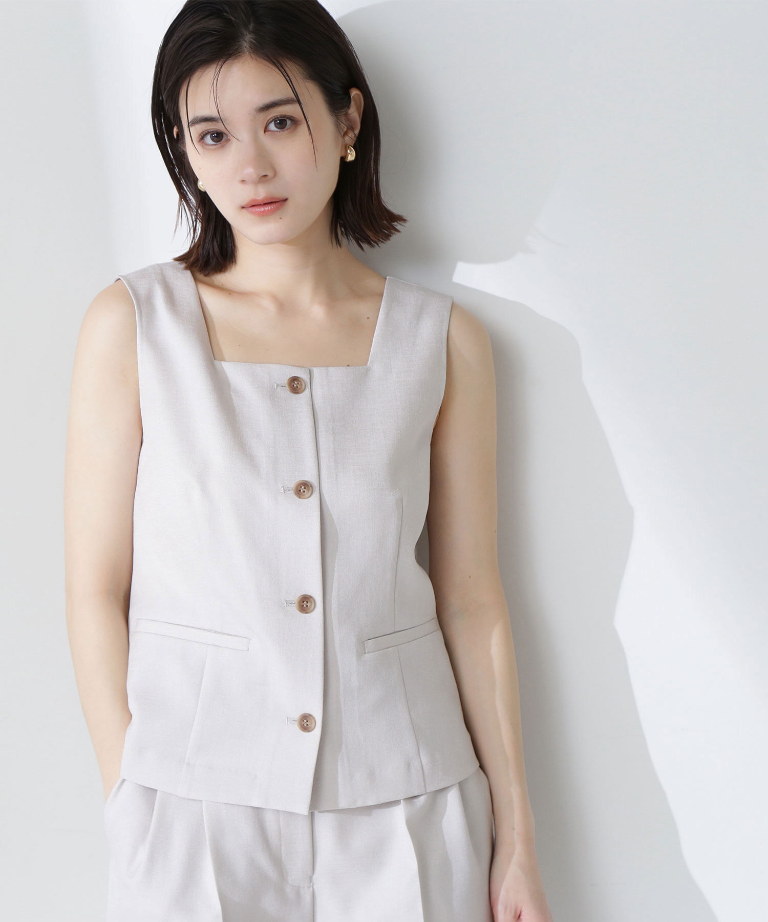  「リネンライクツイルシリーズ ベスト」|ブルゾン・スタジャン|