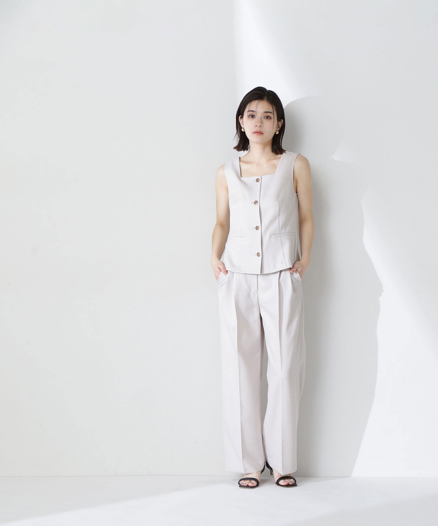  「リネンライクツイルシリーズ ベスト」|ブルゾン・スタジャン|