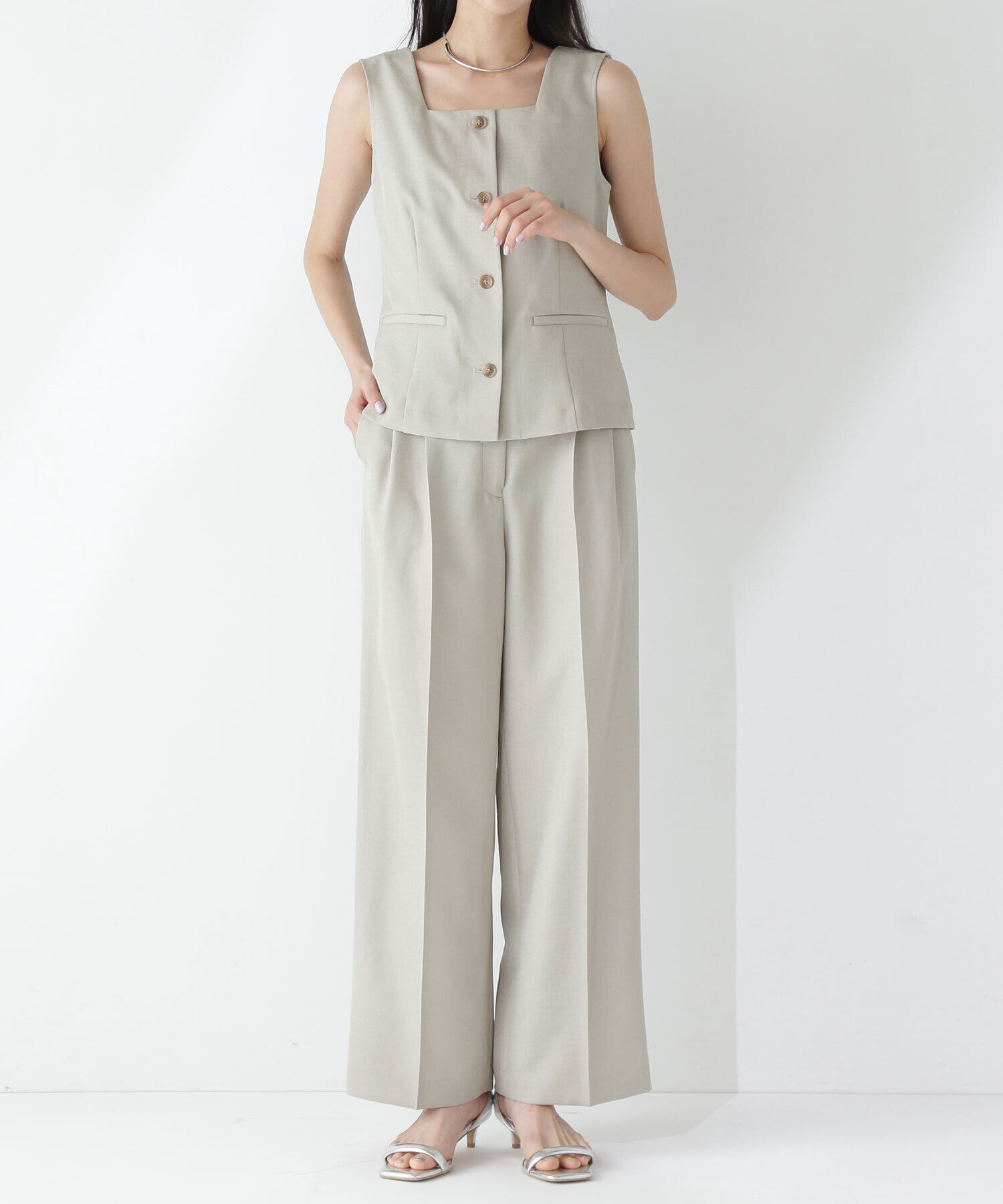  「リネンライクツイルシリーズ ベスト」|ブルゾン・スタジャン|