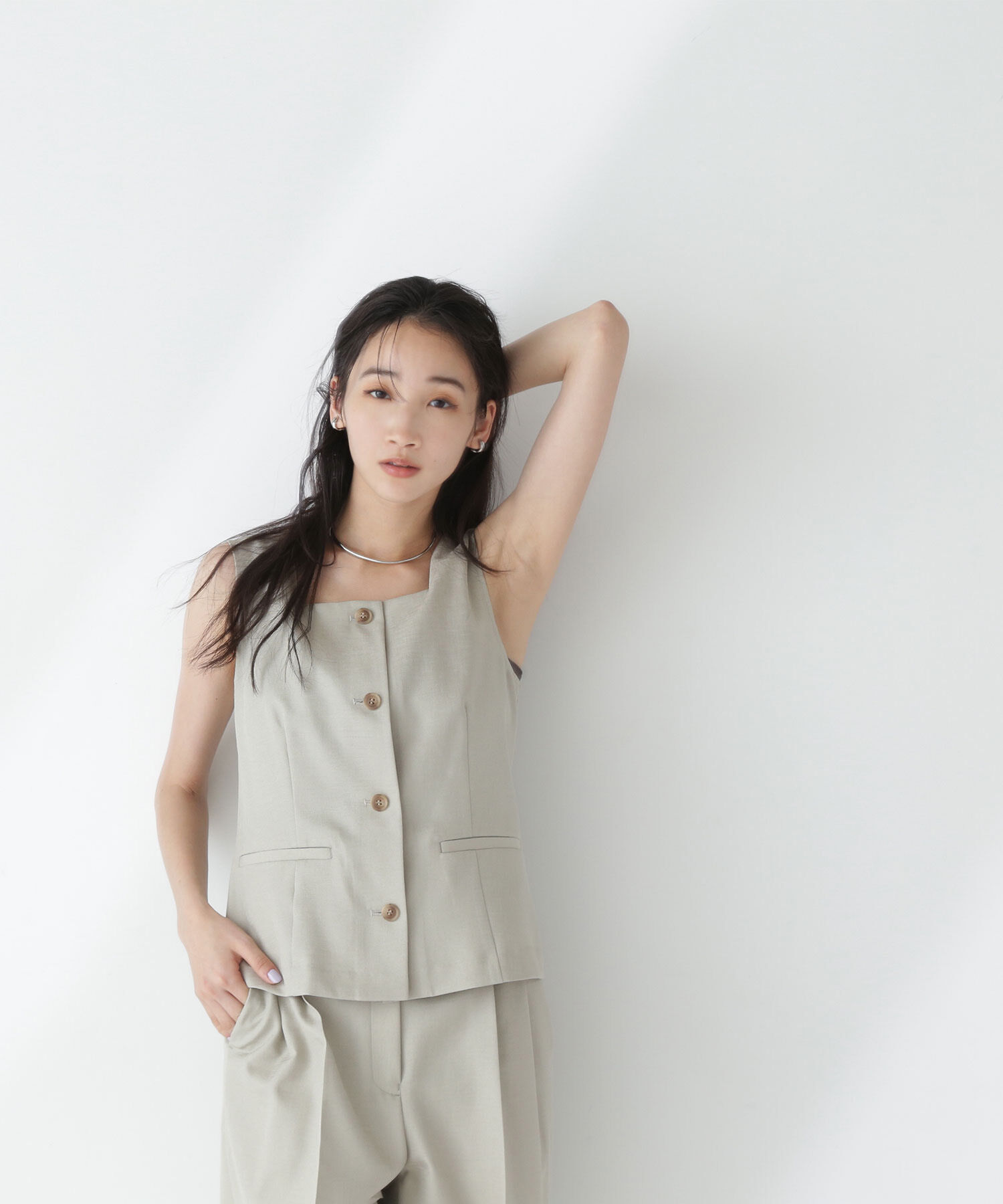  「リネンライクツイルシリーズ ベスト」|ブルゾン・スタジャン|