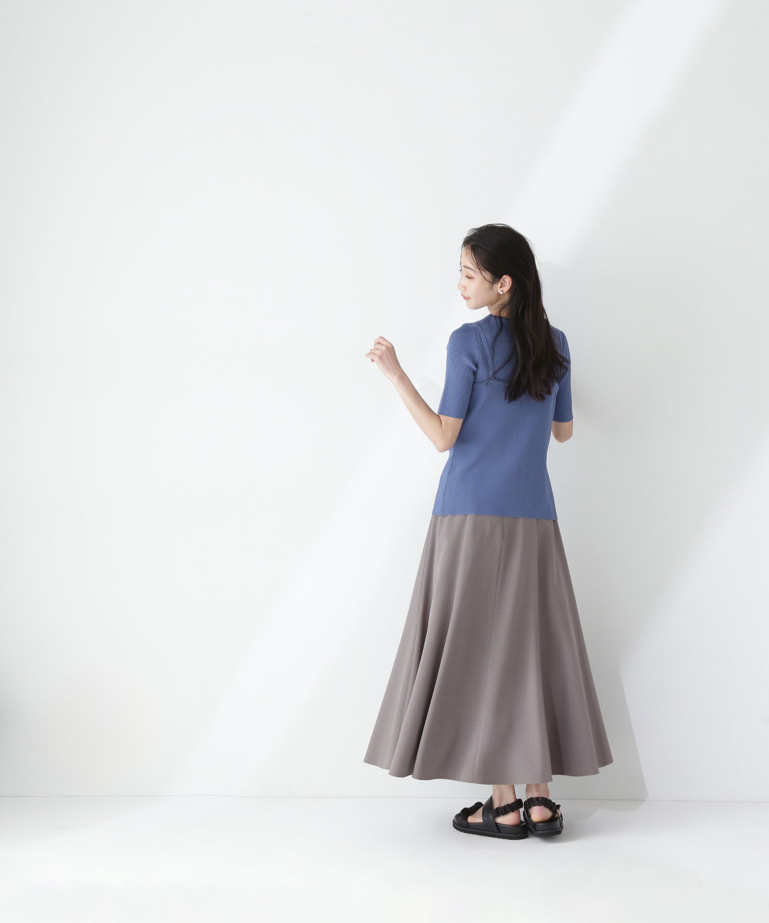 「リネンライクフレアマキシスカート」|スカート|