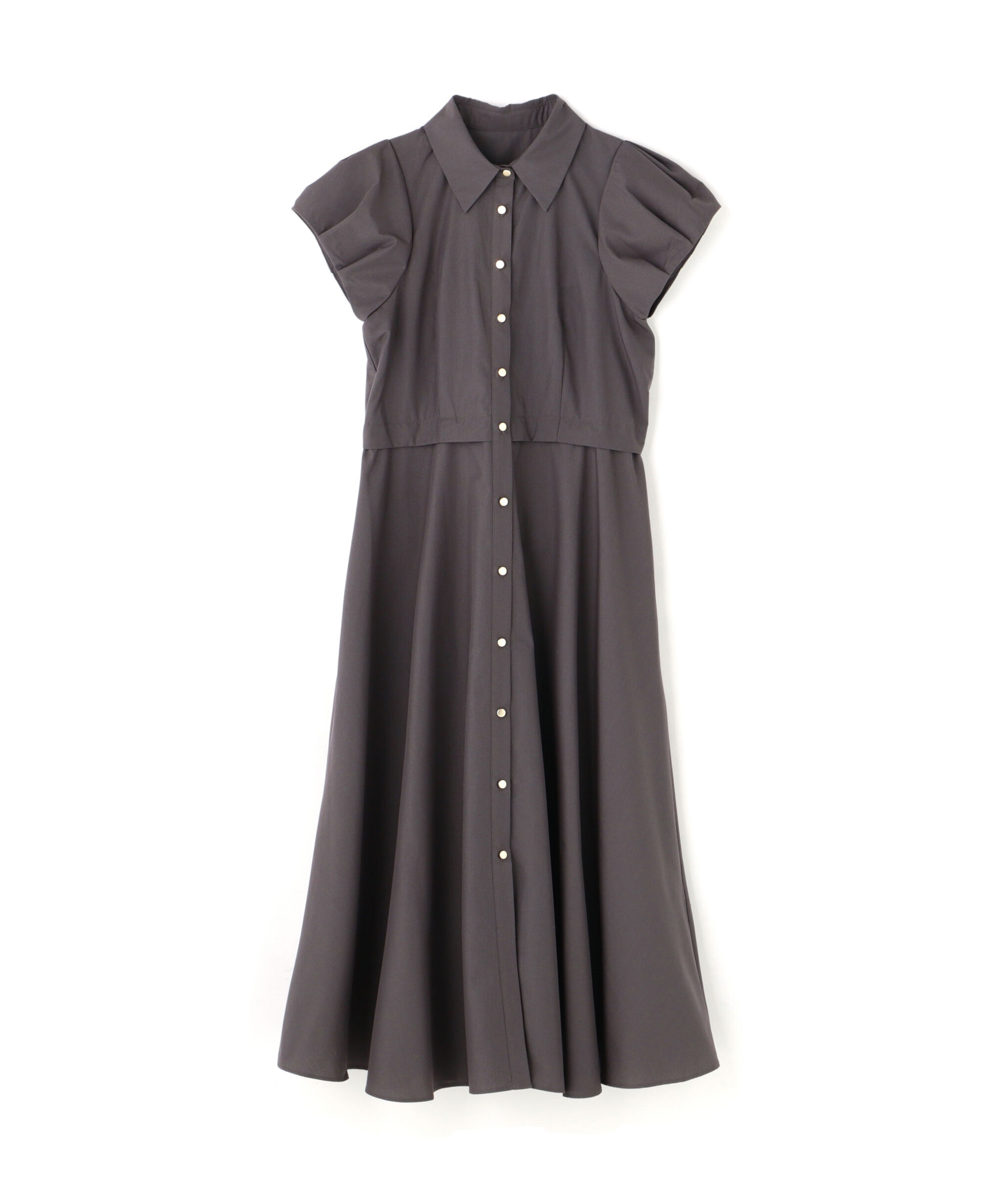  「タックパフシャツワンピース」|ワンピース|