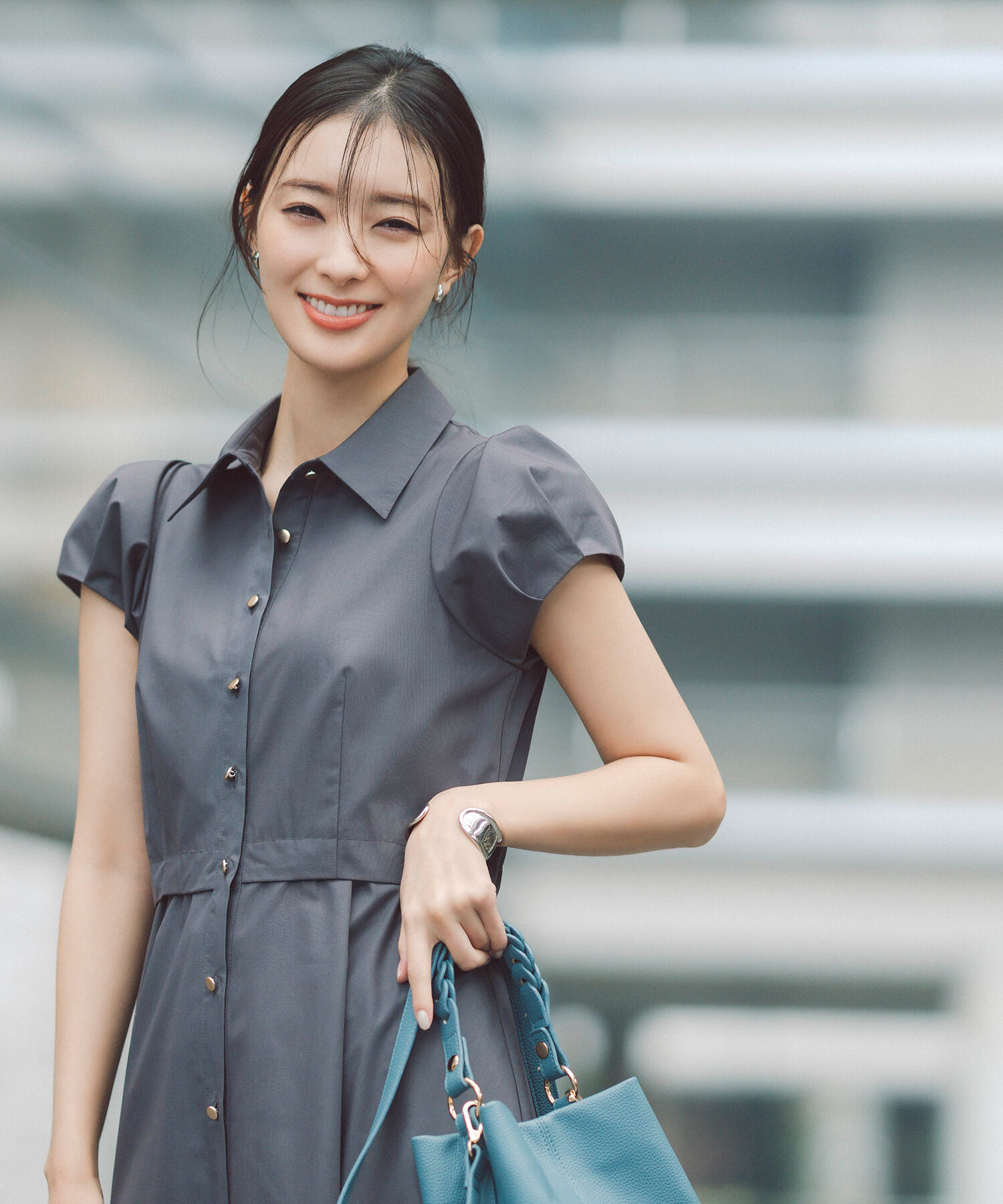  「タックパフシャツワンピース」|ワンピース|