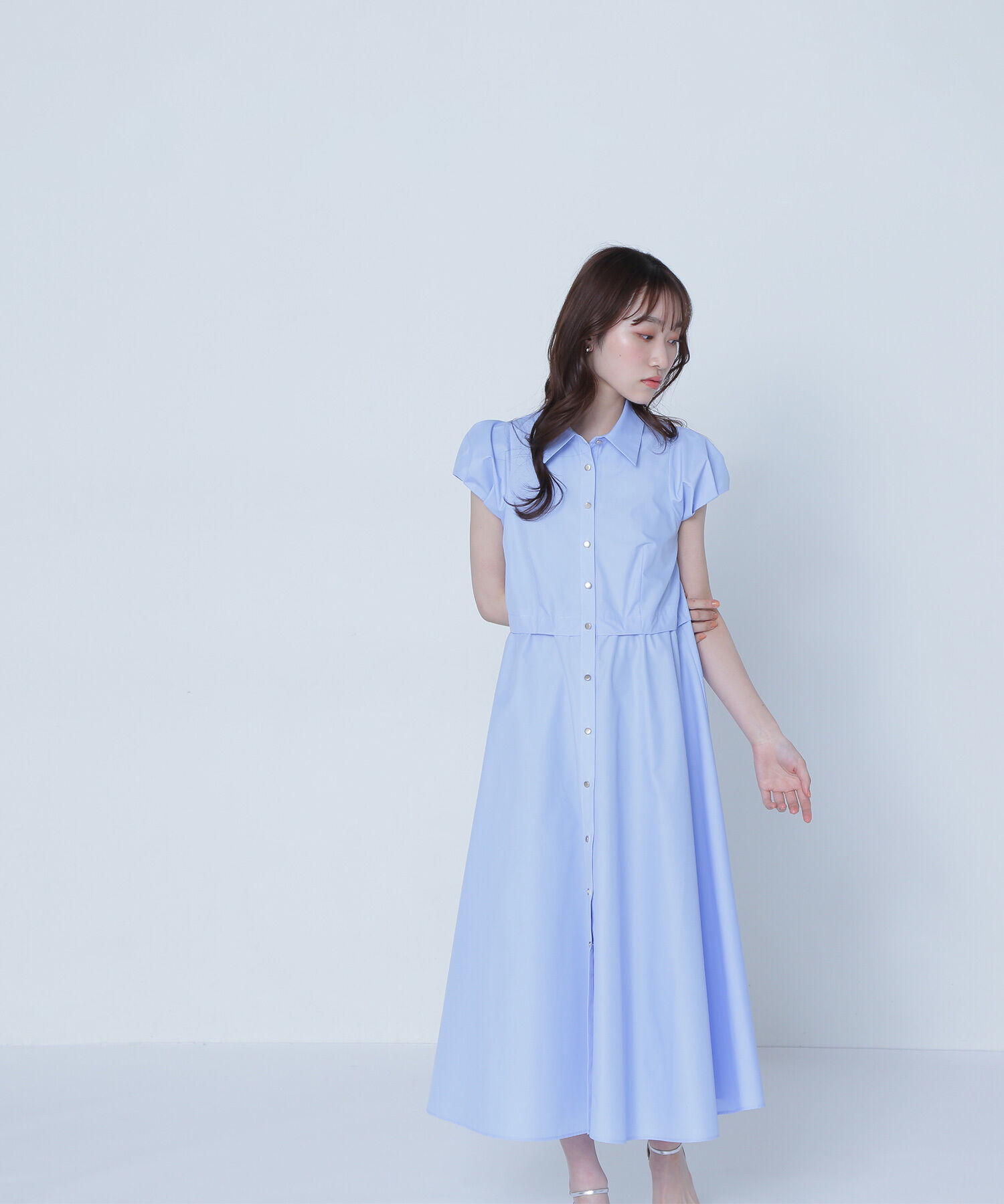  「タックパフシャツワンピース」|ワンピース|