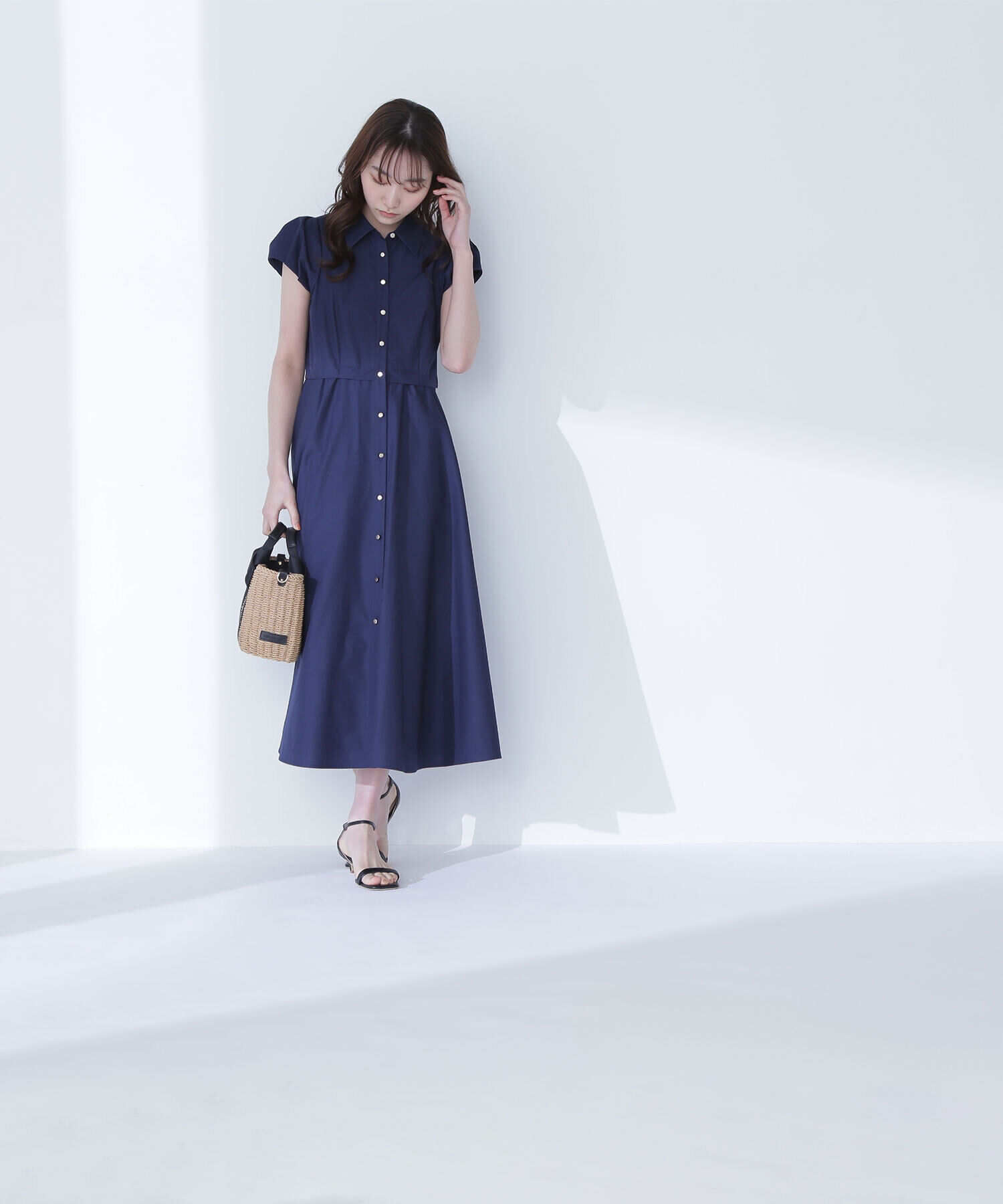  「タックパフシャツワンピース」|ワンピース|