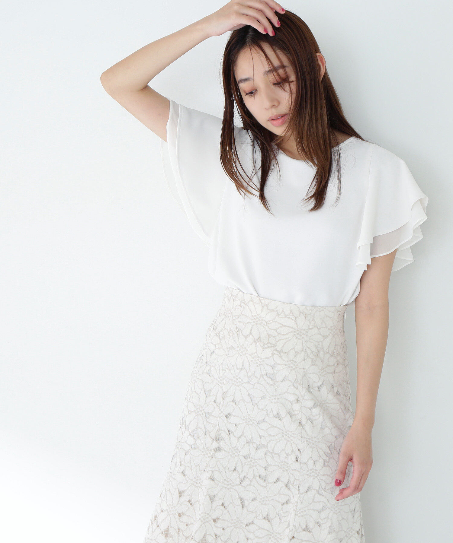  「シアーレイヤードフレアブラウス」|シャツ・ブラウス|オフ1