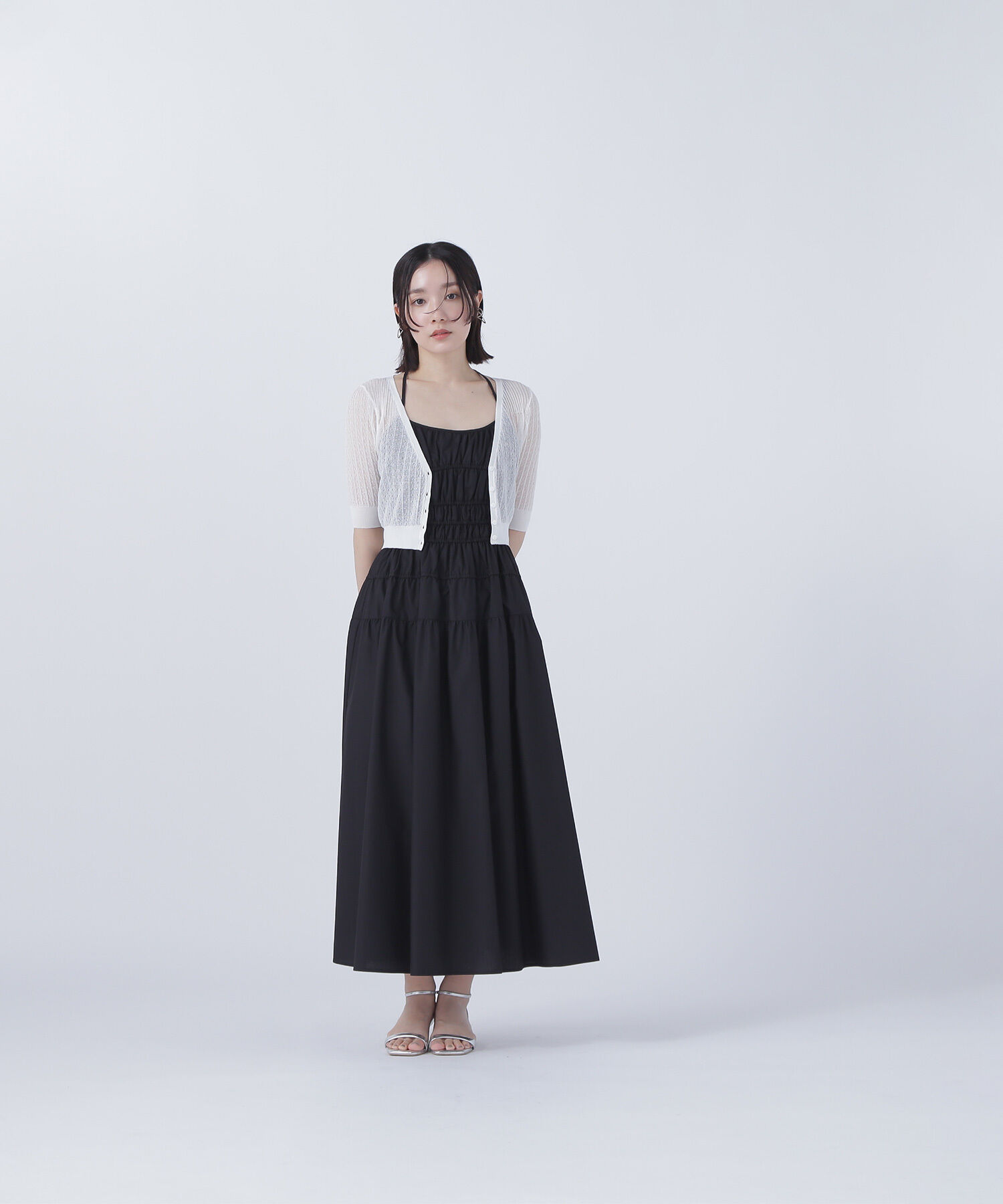  「柄編みリブショートカーディガン」|ニット・セーター|