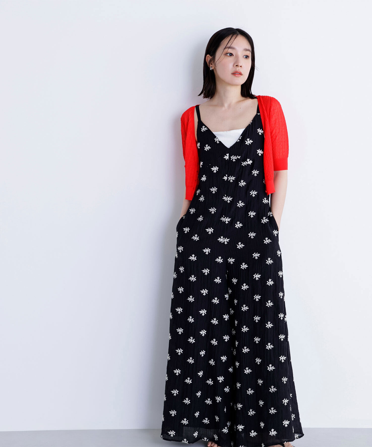  「柄編みリブショートカーディガン」|ニット・セーター|