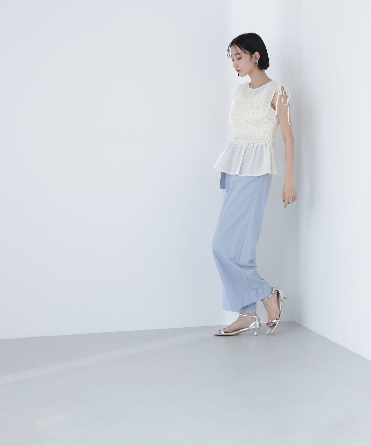  「シャーリングペプラムブラウス」|シャツ・ブラウス|