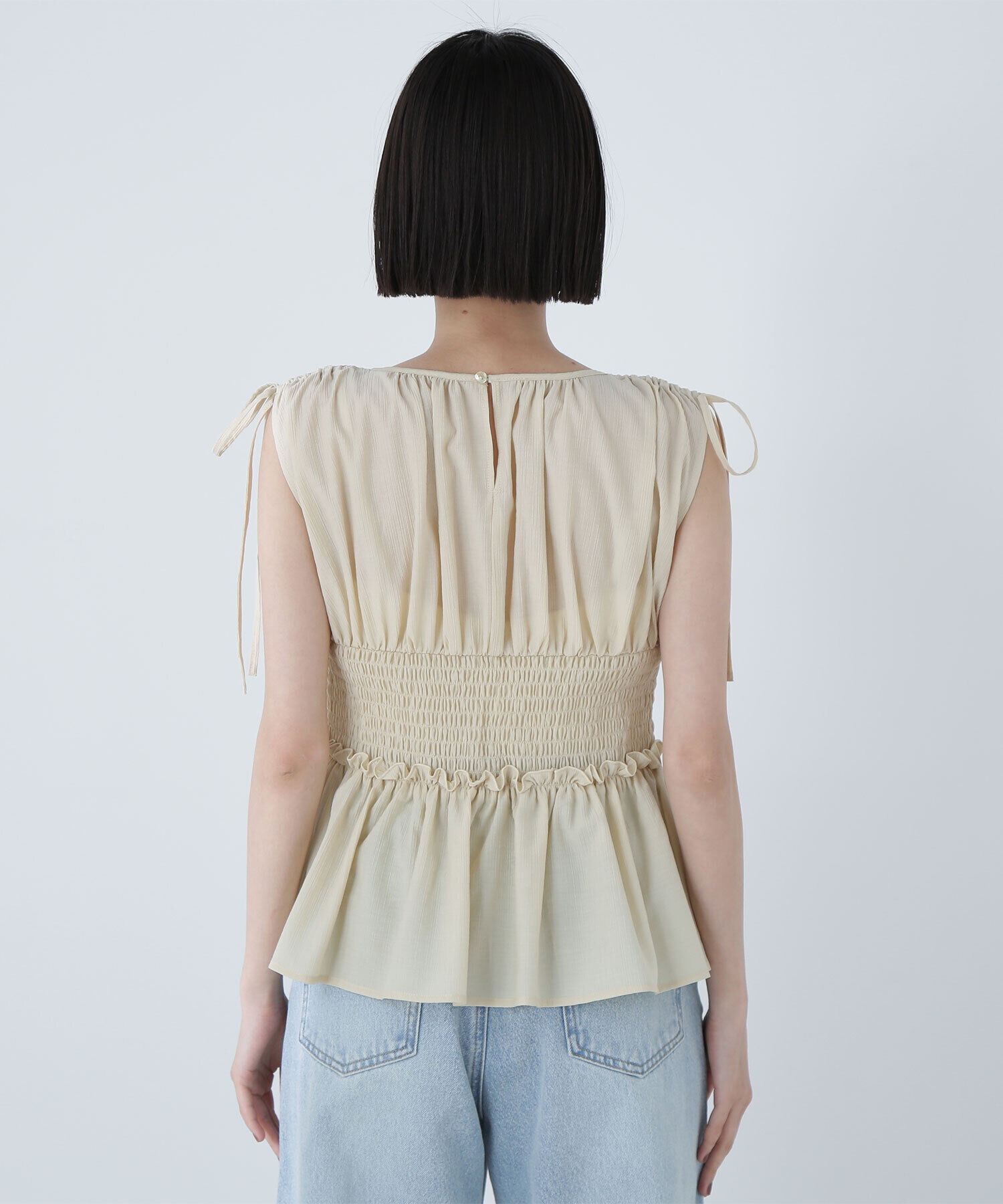  「シャーリングペプラムブラウス」|シャツ・ブラウス|