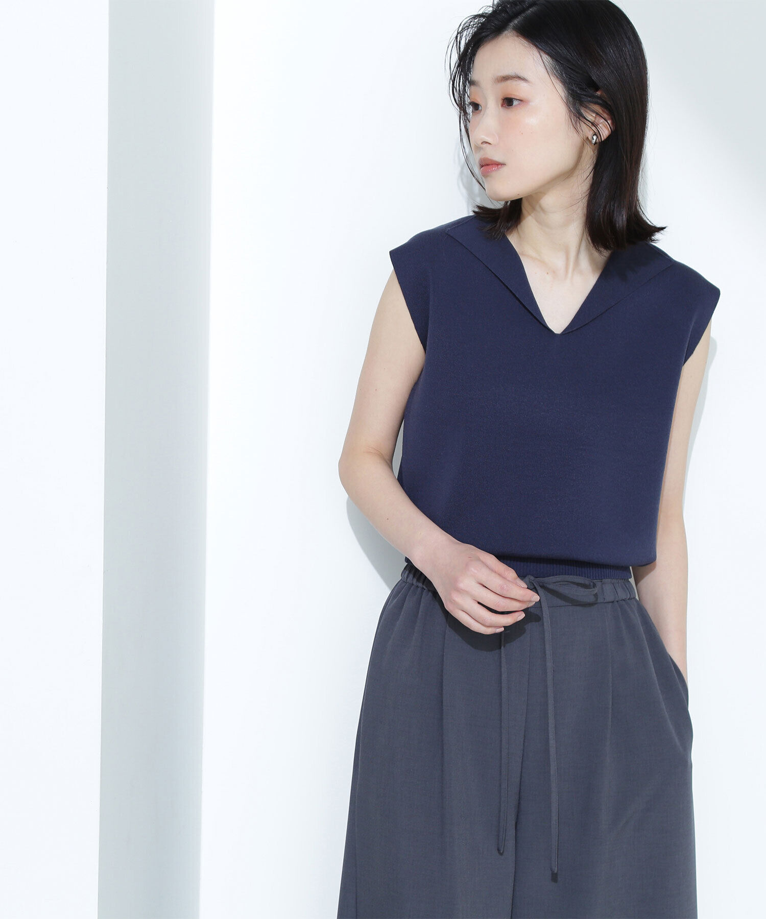  「オープンカラーニット」|ニット・セーター|