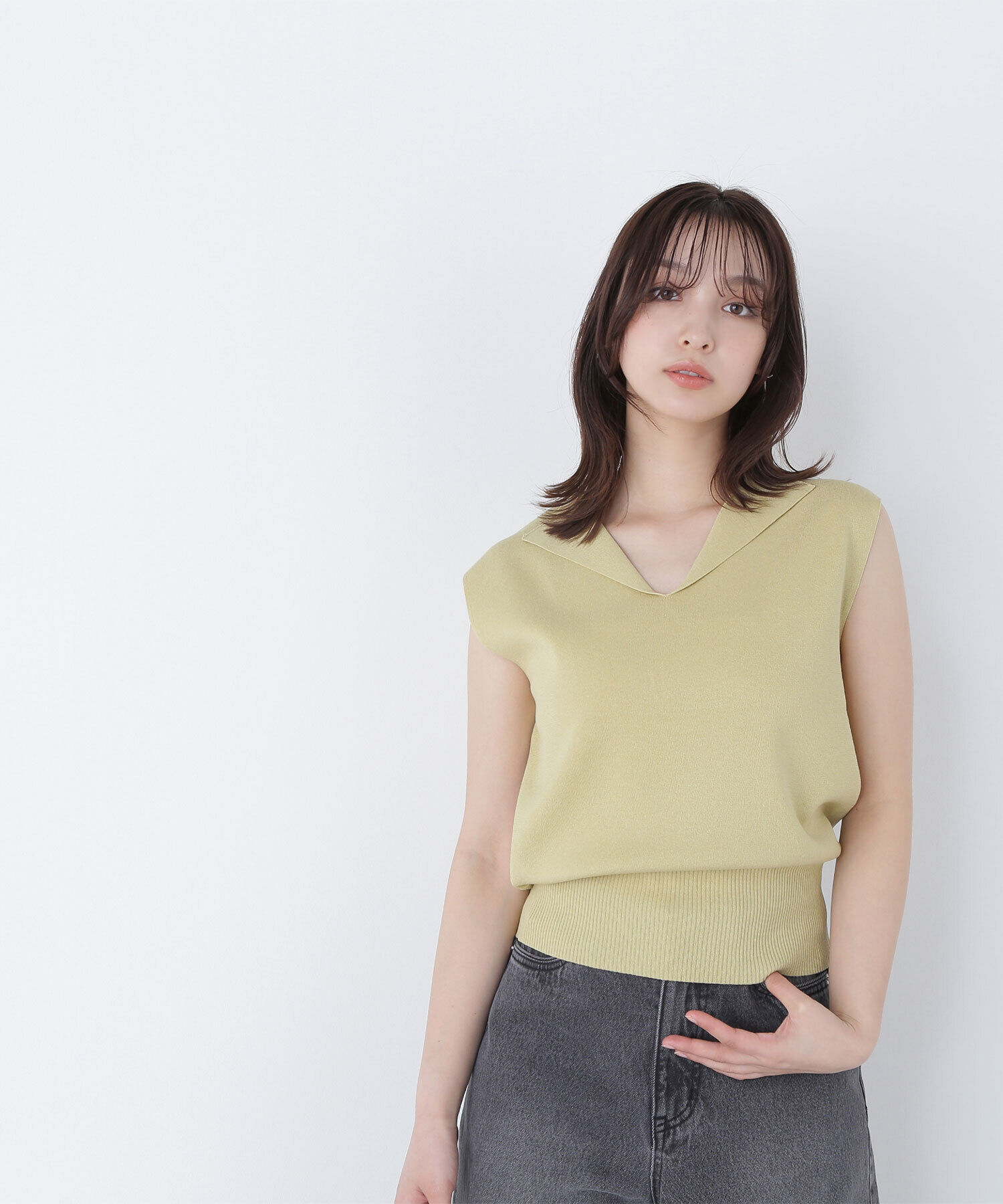  「オープンカラーニット」|ニット・セーター|