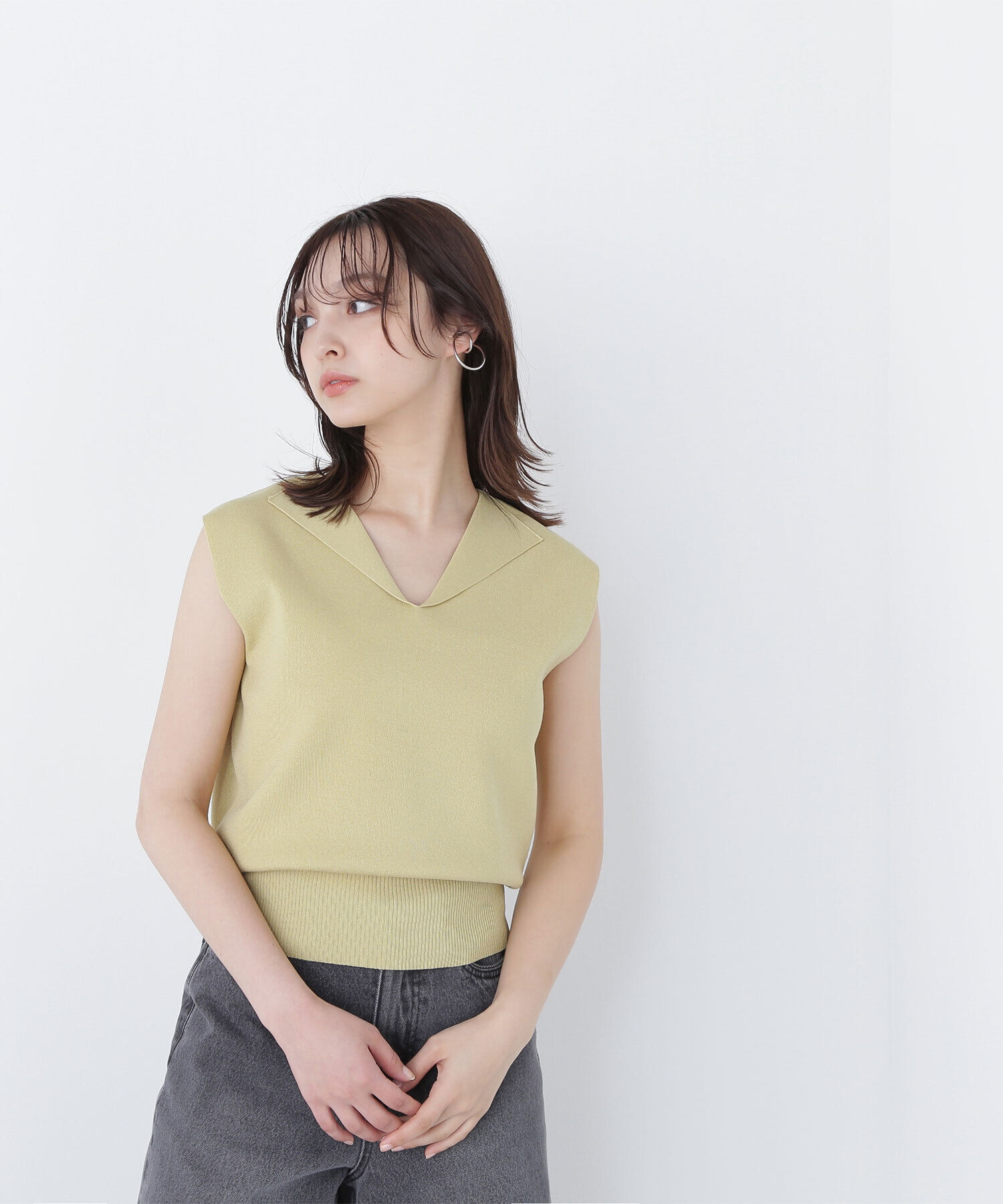  「オープンカラーニット」|ニット・セーター|