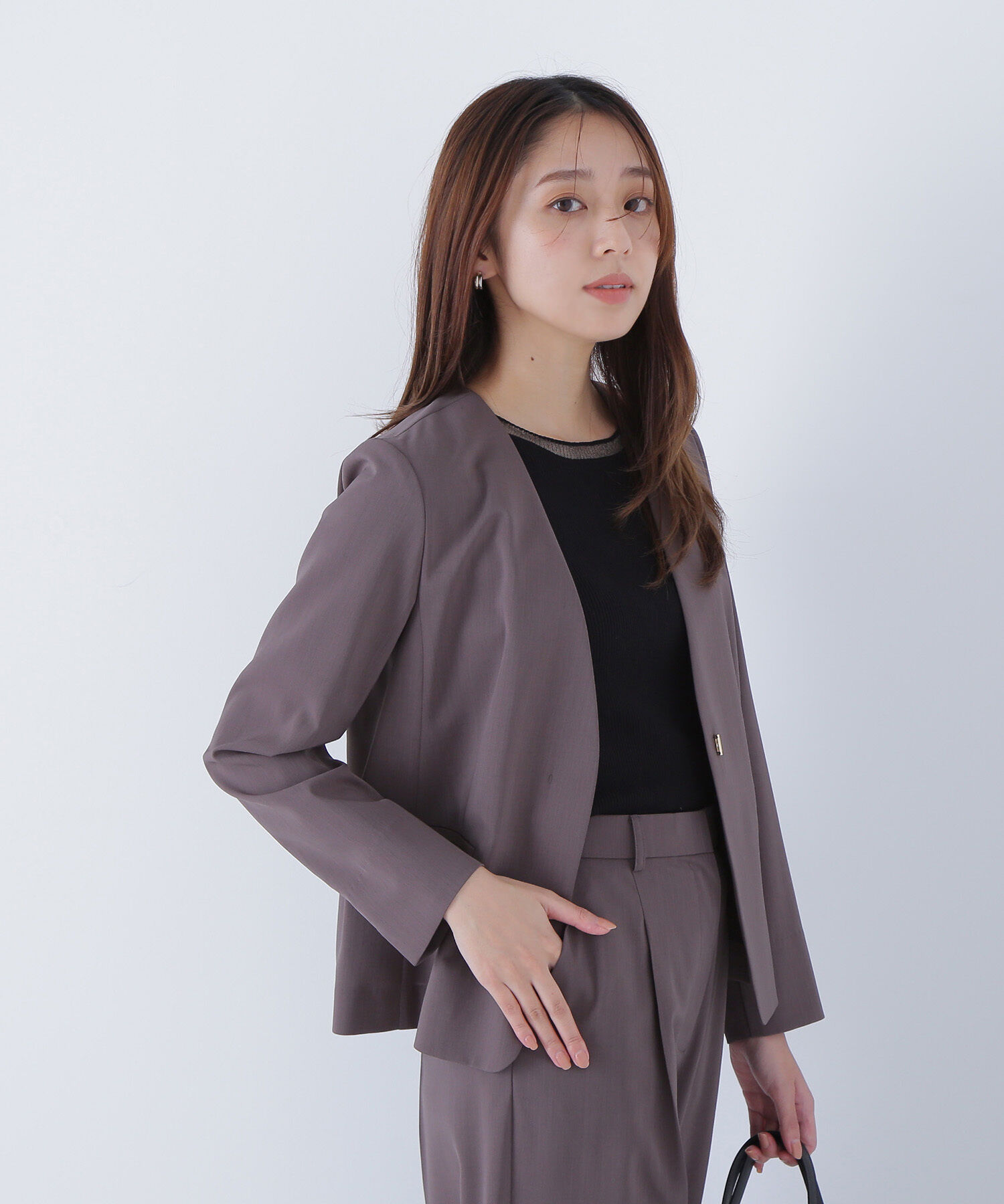  「サマードライタッチ SETUP ノーカラージャケット」|その他|モーヴブラウ