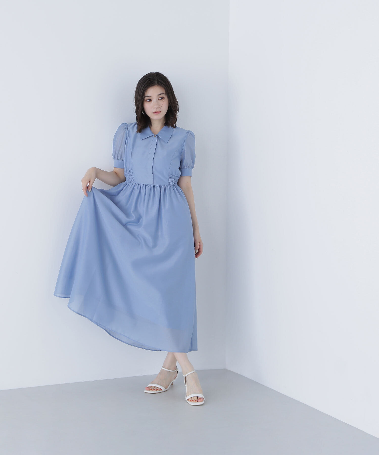  「シアーシャツワンピース」|ワンピース|