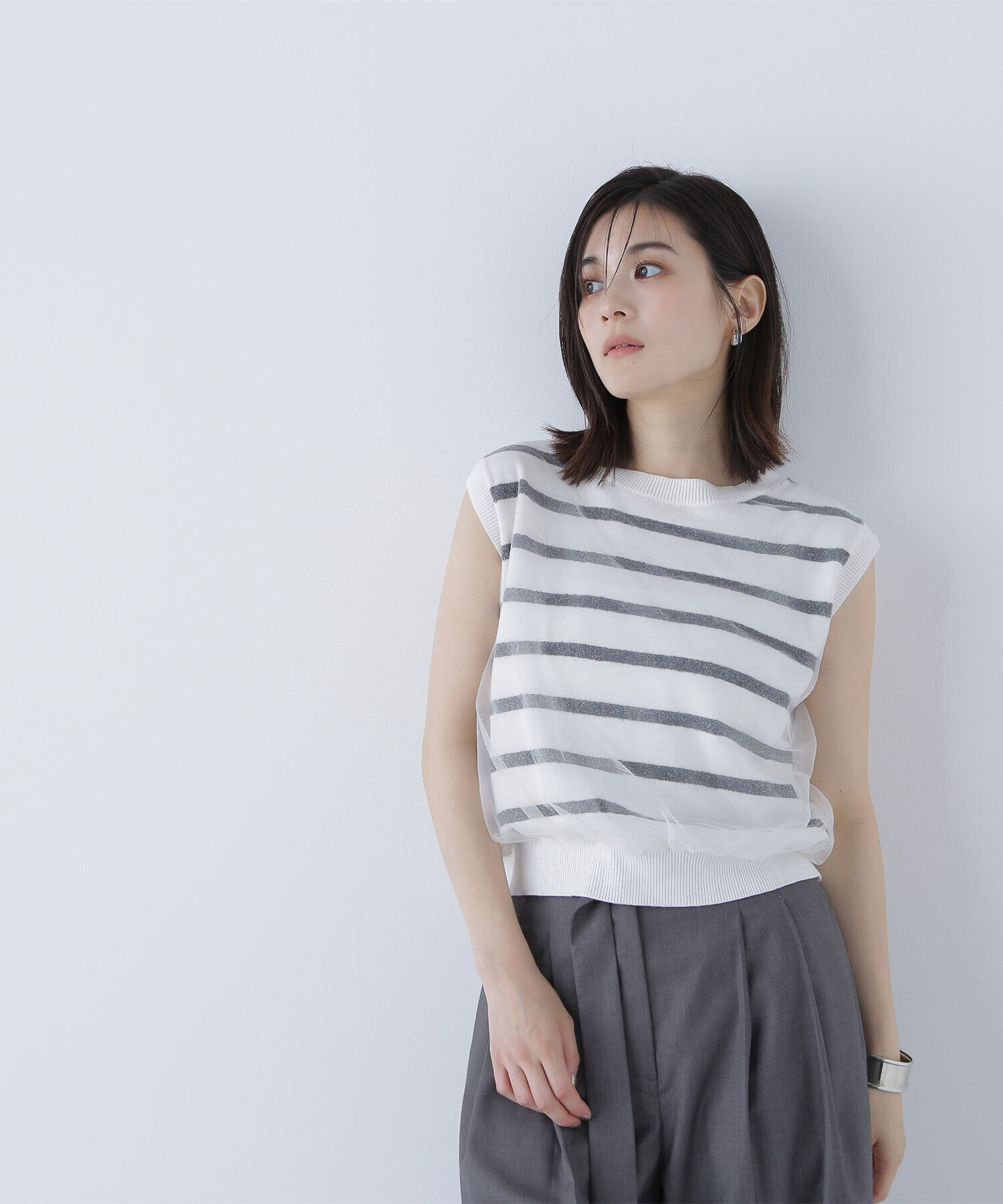  「チュールレイヤードニット」|ニット・セーター|