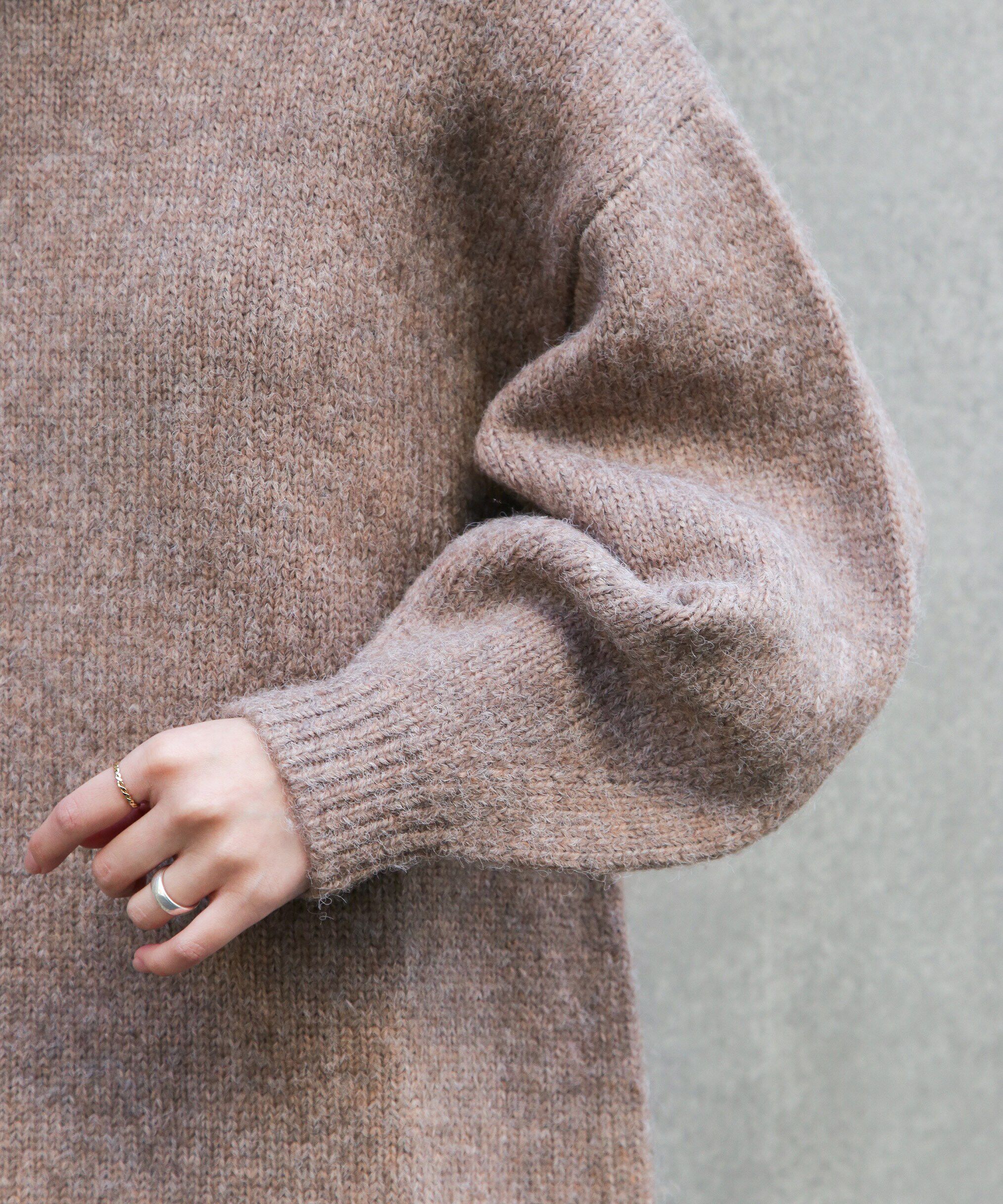  「杢ストレッチクルーネックミニニットワンピース」|ワンピース|